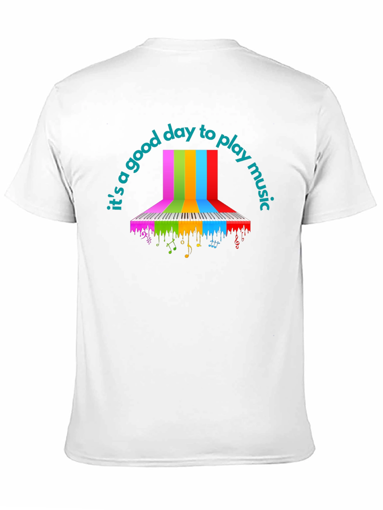 Black Rainbow Piano Keys T-Shirt - Music Lover Tee view 11