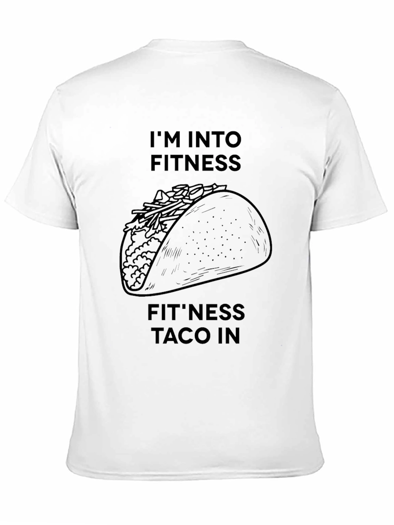 Black Fitness Taco Graphic Tee - Black Cotton view 11