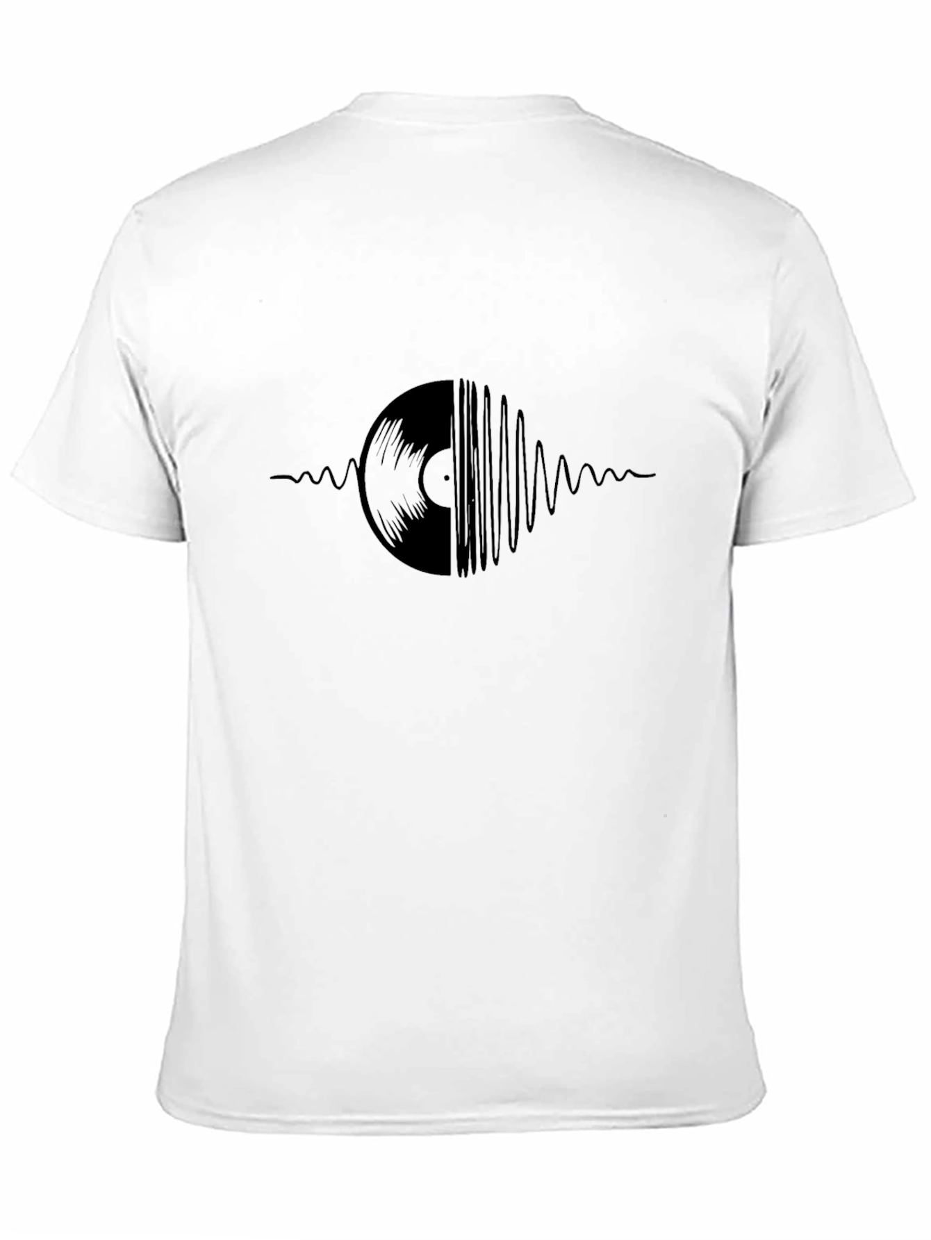 Black Retro Vinyl Record Wave Graphic T-Shirt - Classic Music Tee view 11