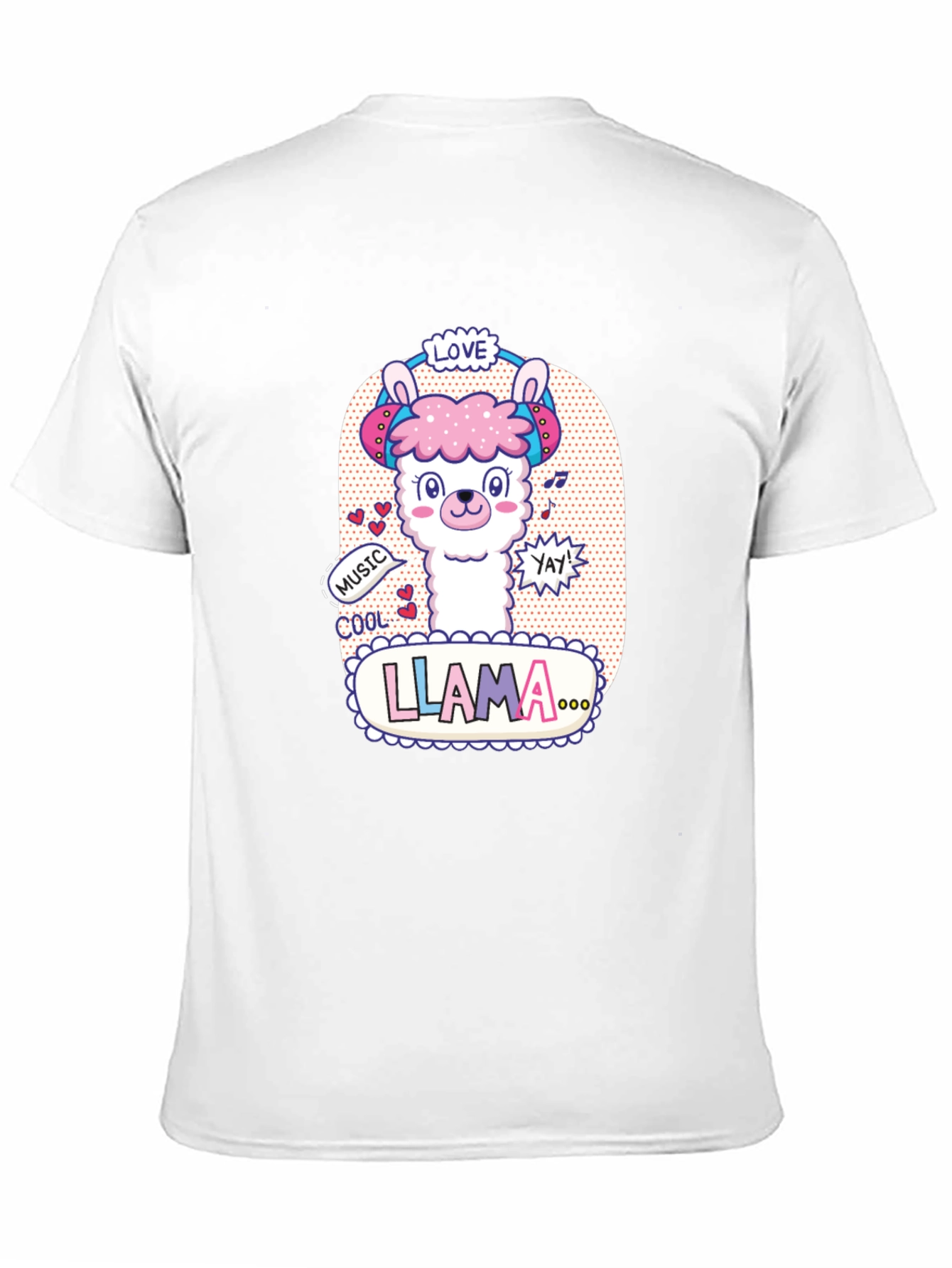 Cute Llama Headphones Graphic T-Shirt - 11