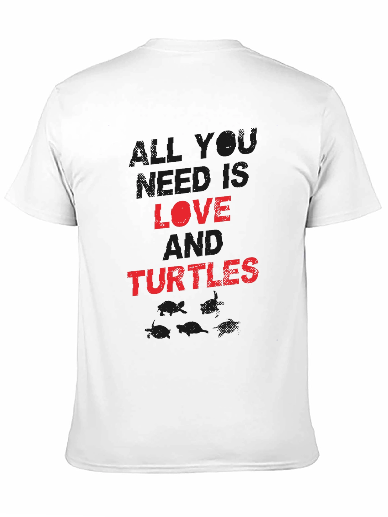 Black Love and Turtles Graphic Tee - Black Cotton Blend view 11