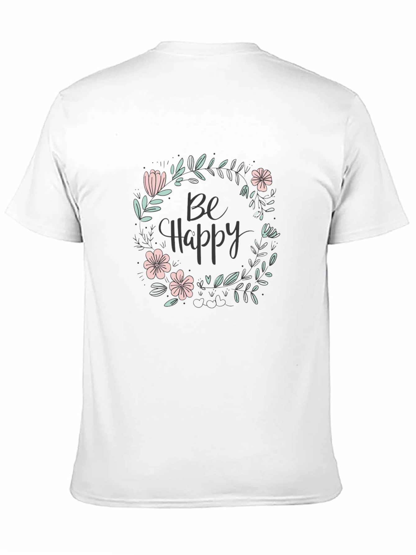 Black Be Happy Floral Graphic Tee - Black view 11