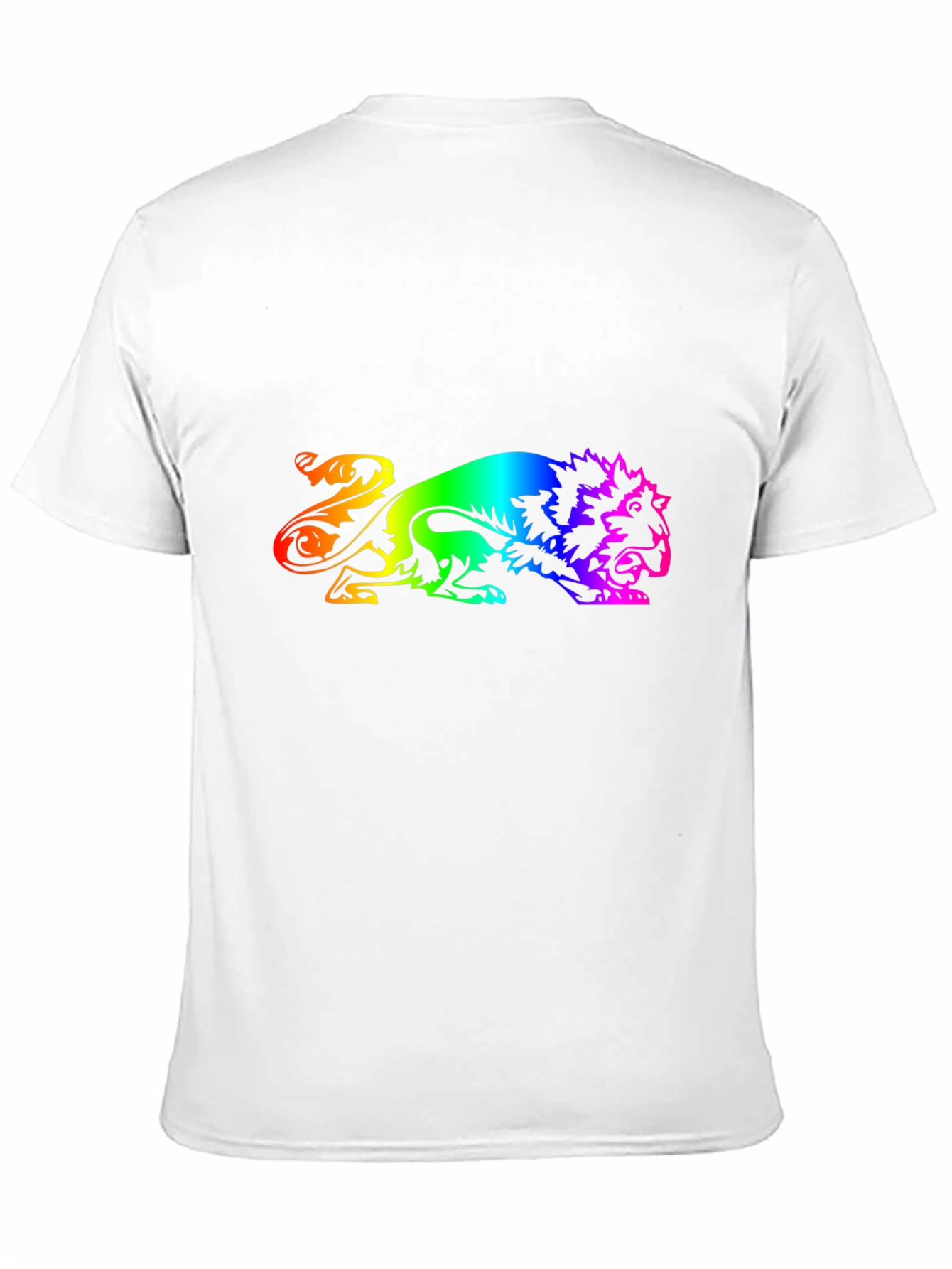 Black Rainbow Lion Graphic Black T-Shirt view 11
