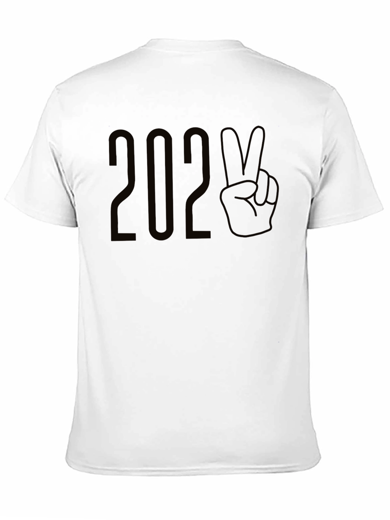 Black 2020 Peace Hand T-Shirt | Casual Fashion Top view 11