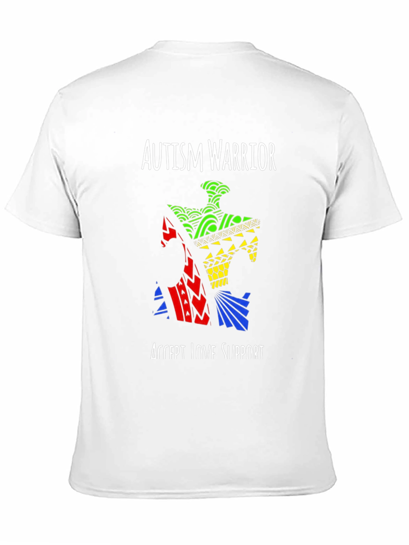 Black Autism Warrior Puzzle Piece T-Shirt view 11