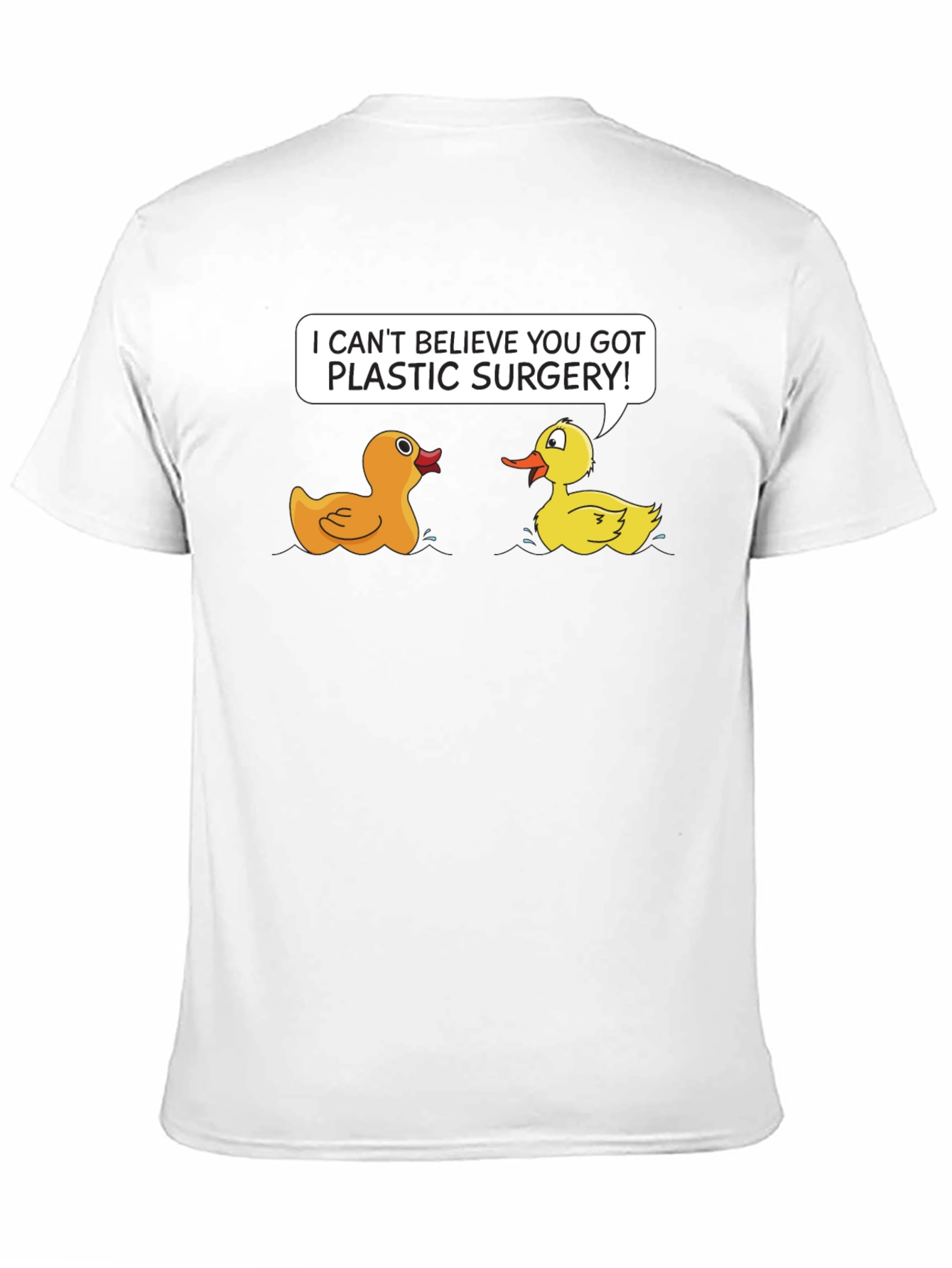 Black Funny Plastic Surgery Duck Cartoon Graphic T-Shirt view 11