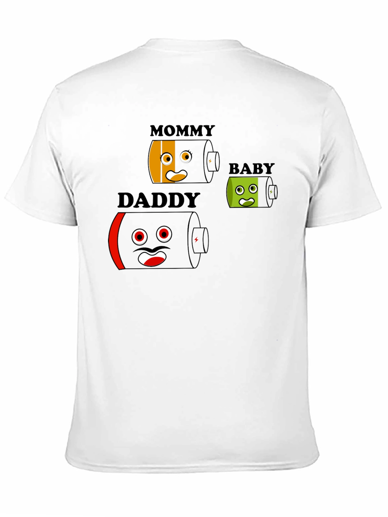 Black Battery Family T-Shirt - Mommy Daddy Baby - Funny Graphic Tee view 11
