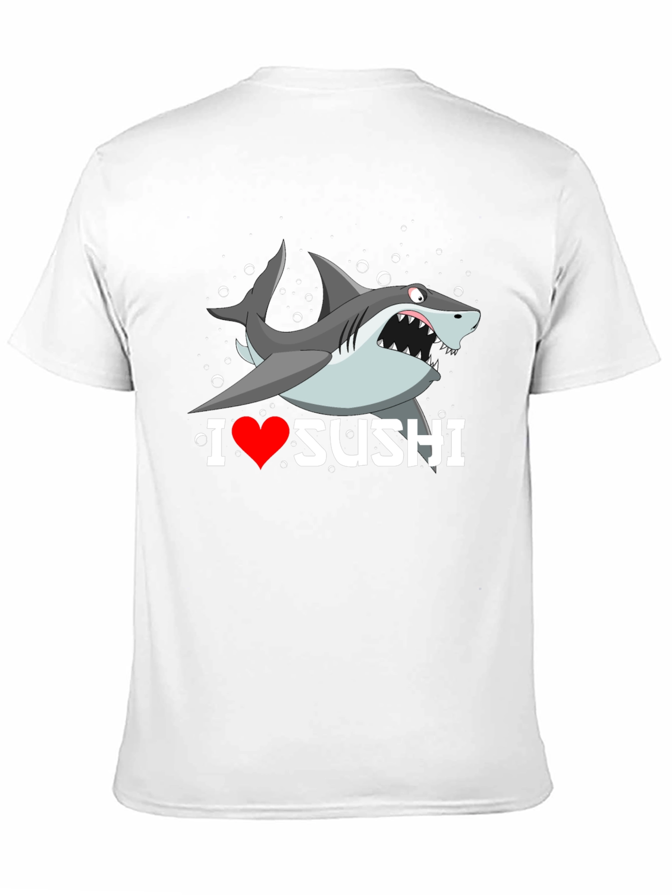 Black I Heart Sushi Shark Graphic T-Shirt view 11