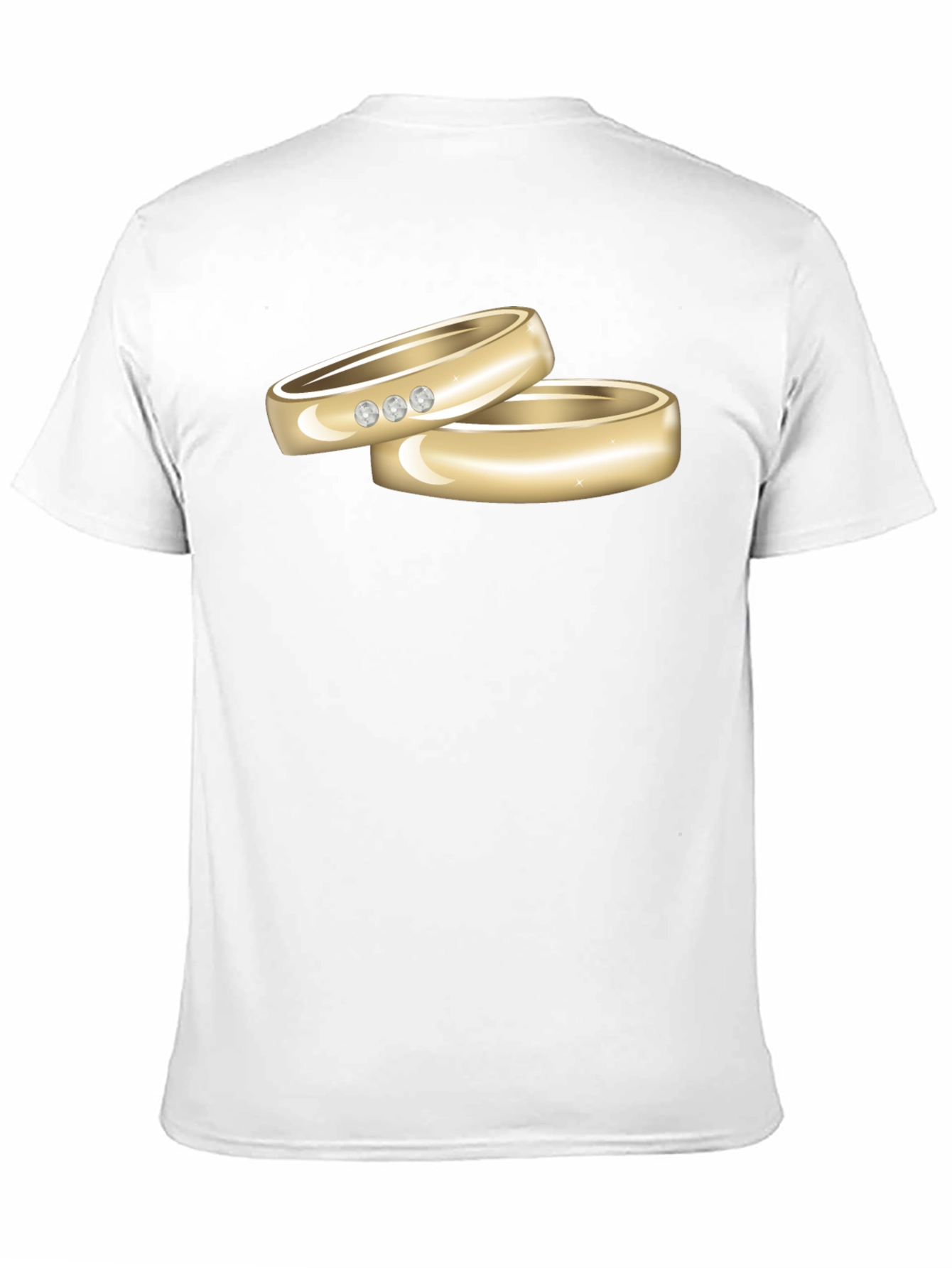 Black Wedding Rings Graphic Tee - Stylish Black T-Shirt view 11