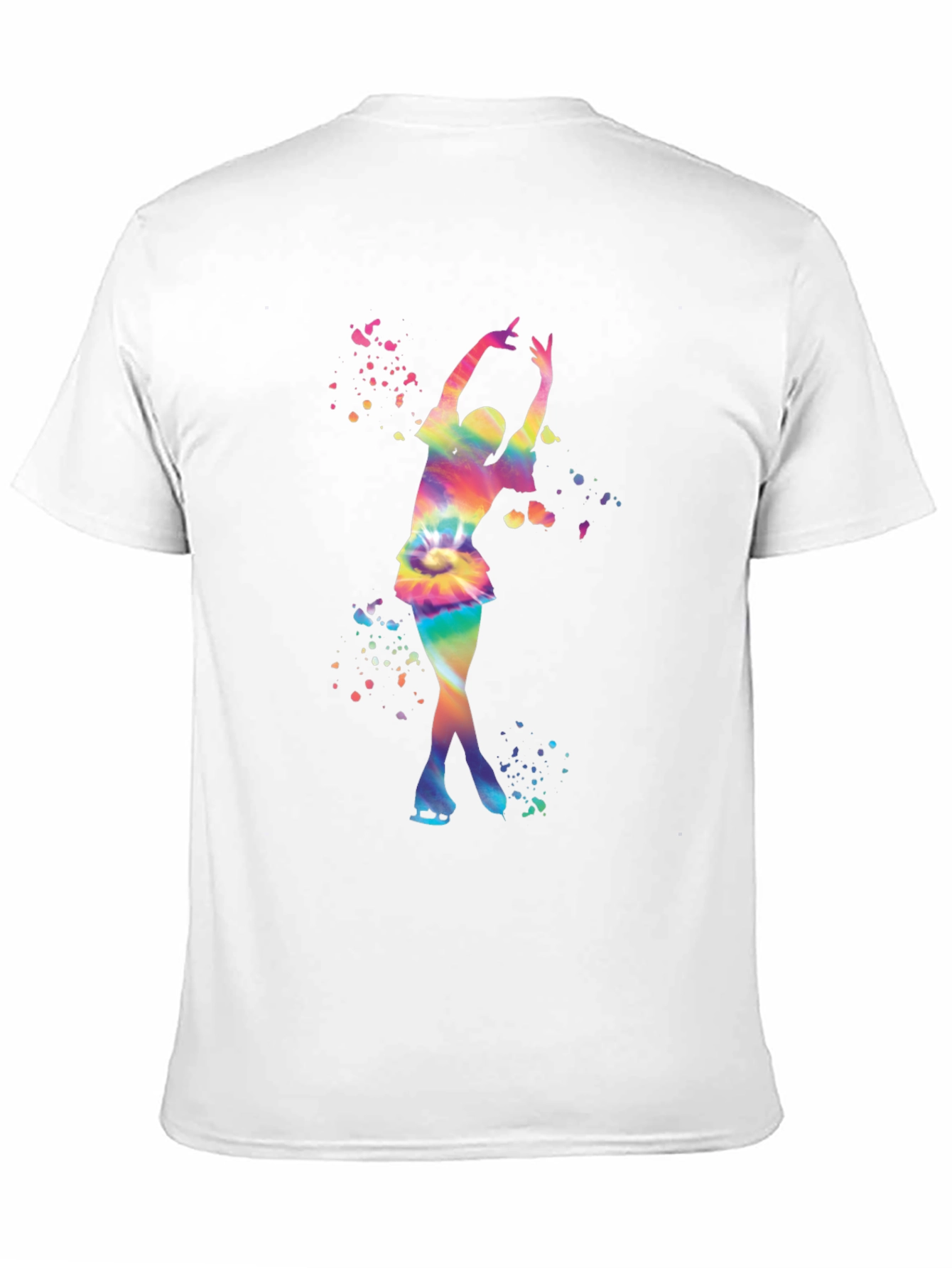 Black Rainbow Tie Dye Ice Skater Graphic T-Shirt view 11