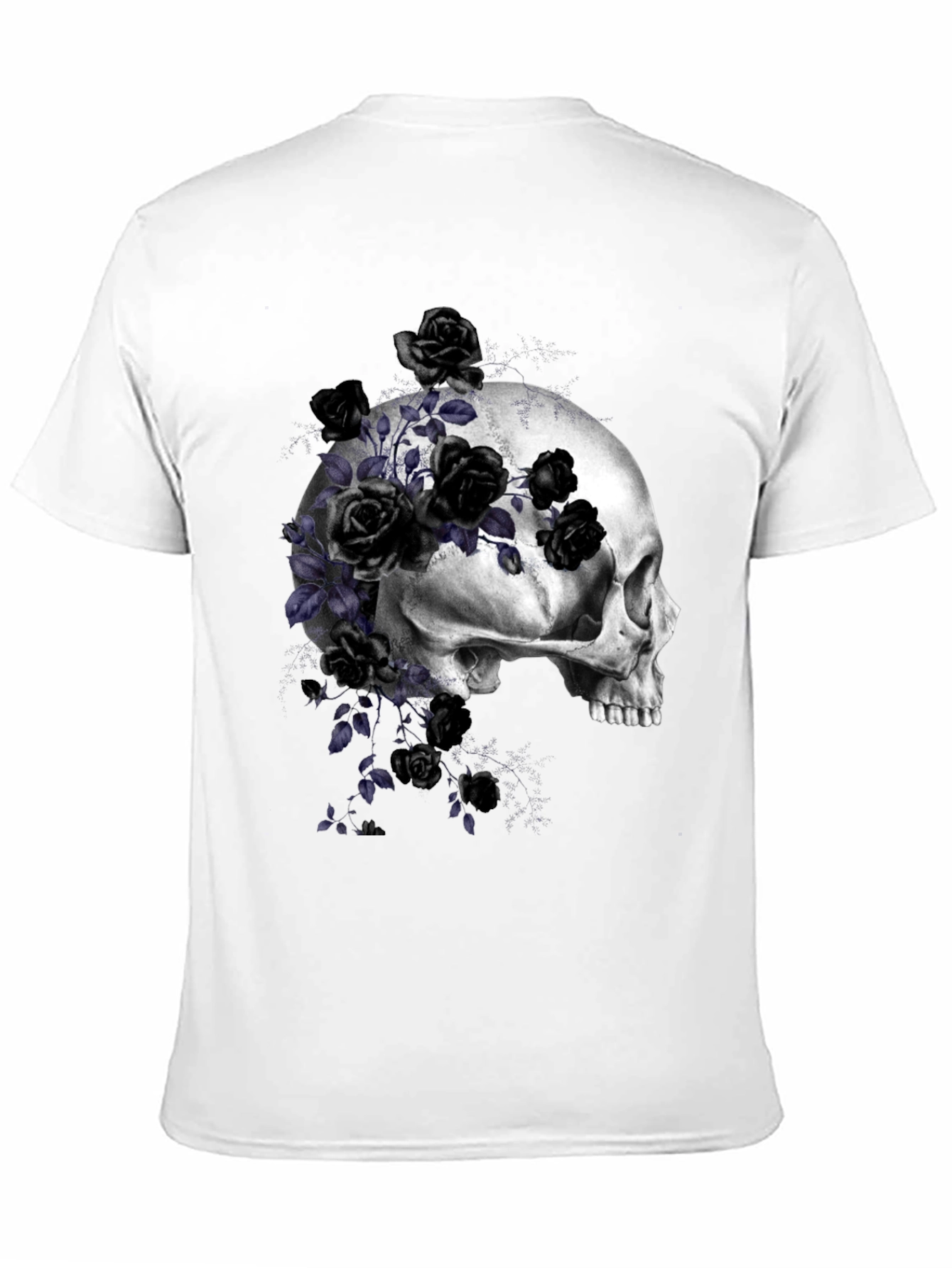 Black Skull and Roses Graphic T-Shirt view 11