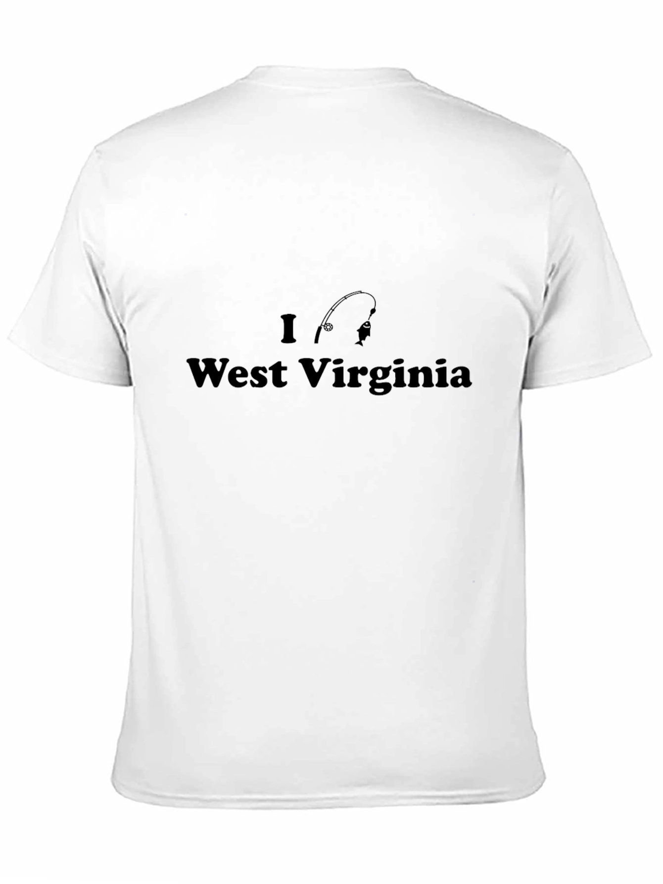 Black I Love Fishing West Virginia Black T-Shirt view 11