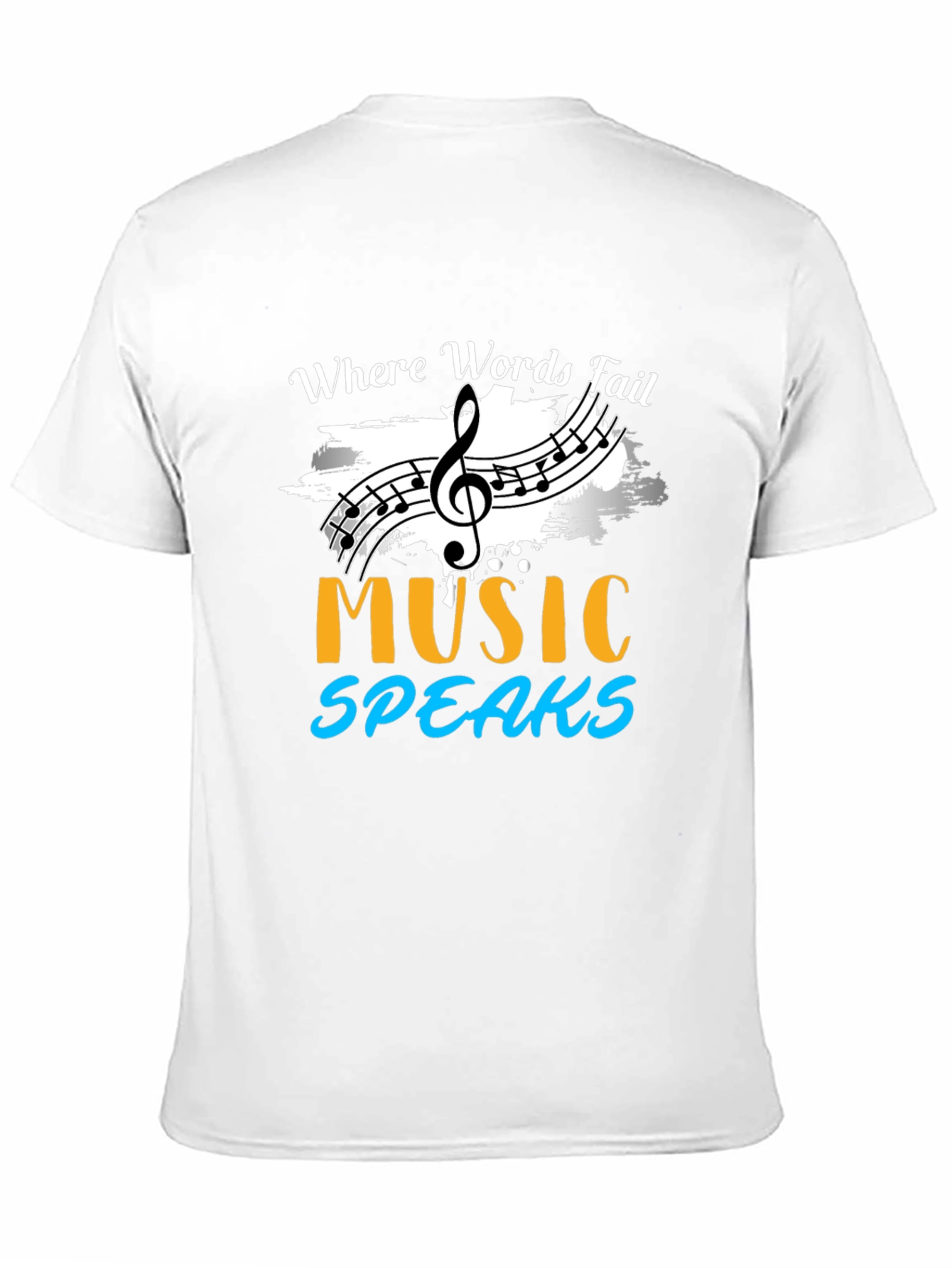 Black Music Speaks Graphic T-Shirt - Where Words Fail Design view 11