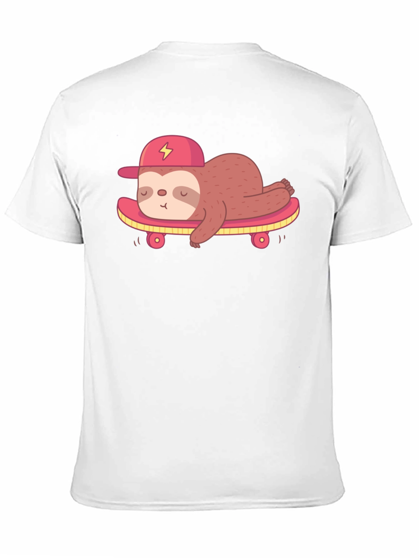 Black Cool Sloth Skateboard Graphic Tee view 11