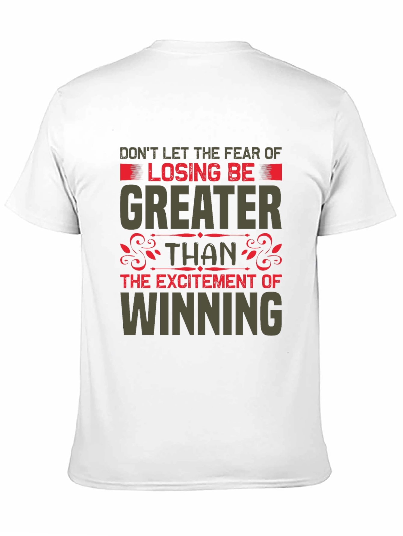 Black Motivational Graphic Tee - Don't Fear Losing view 11