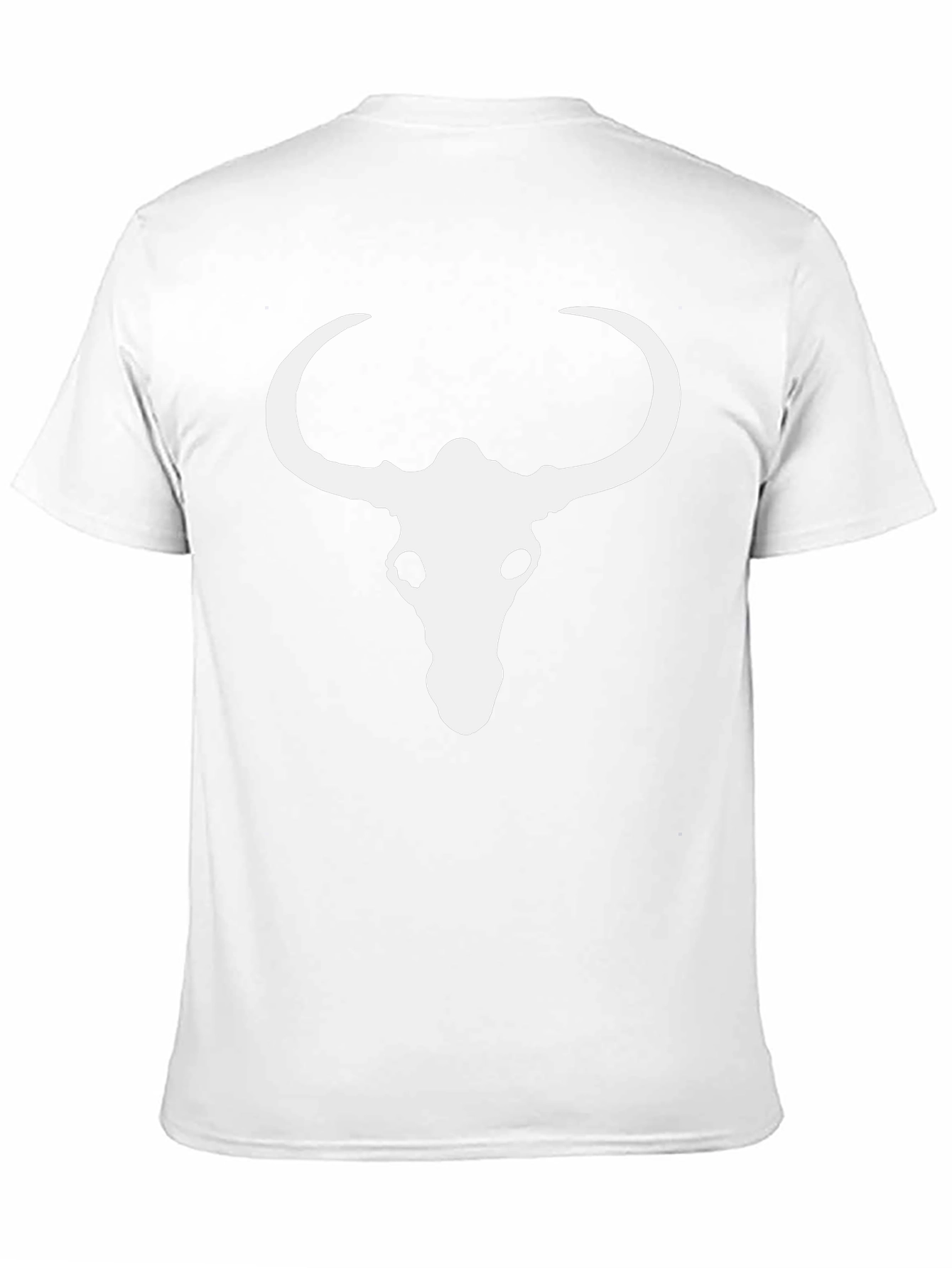 Black Skull Horn Graphic Tee - Black Cotton Blend Casual T-Shirt view 11