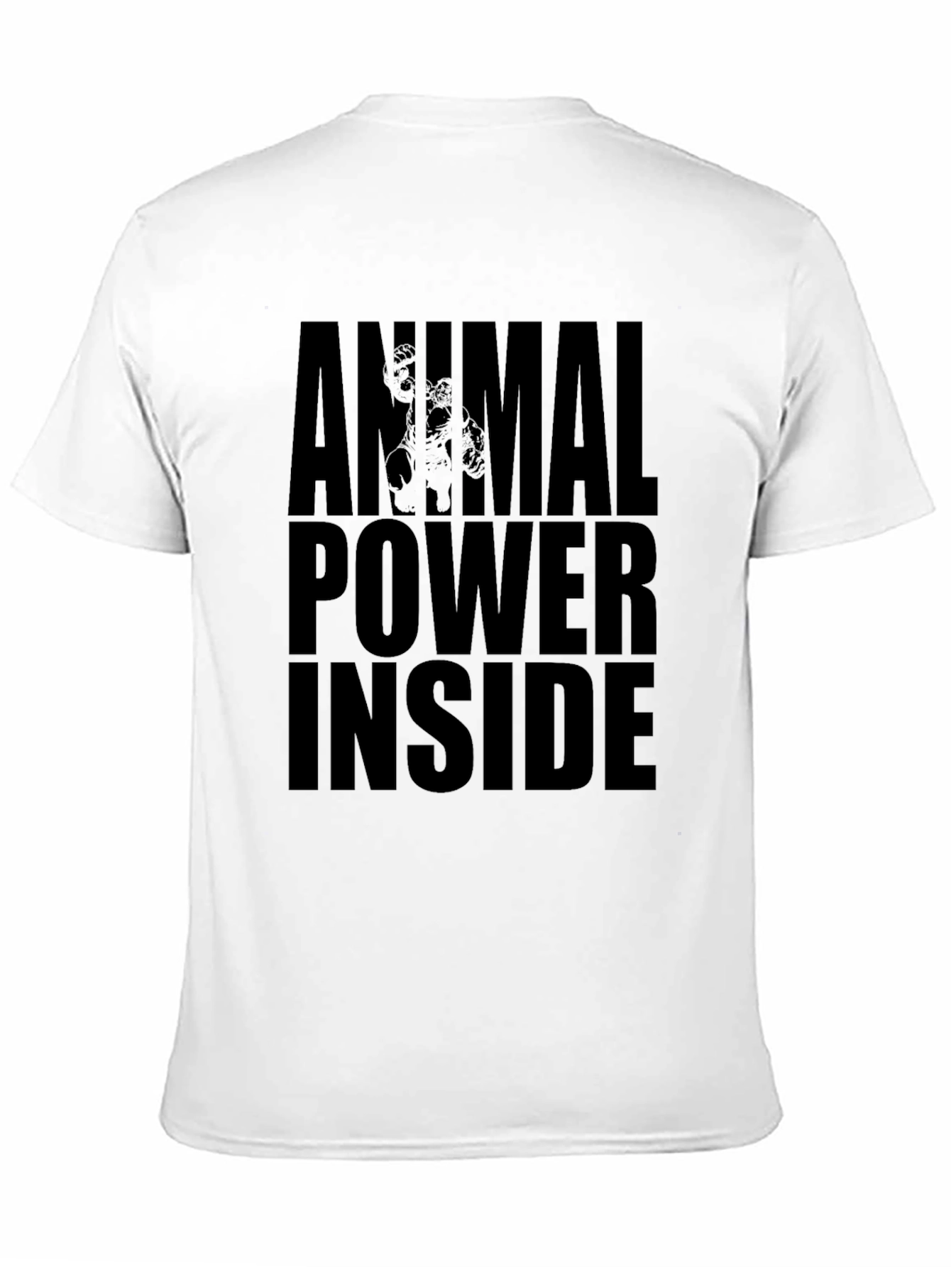 Black Animal Power Inside Black Graphic Tee view 11