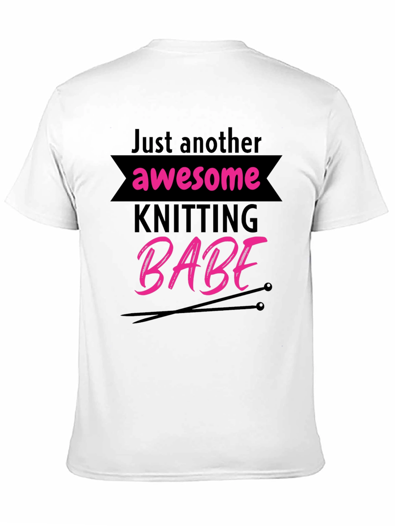 Black Awesome Knitting Babe T-Shirt - Novelty Tee view 11