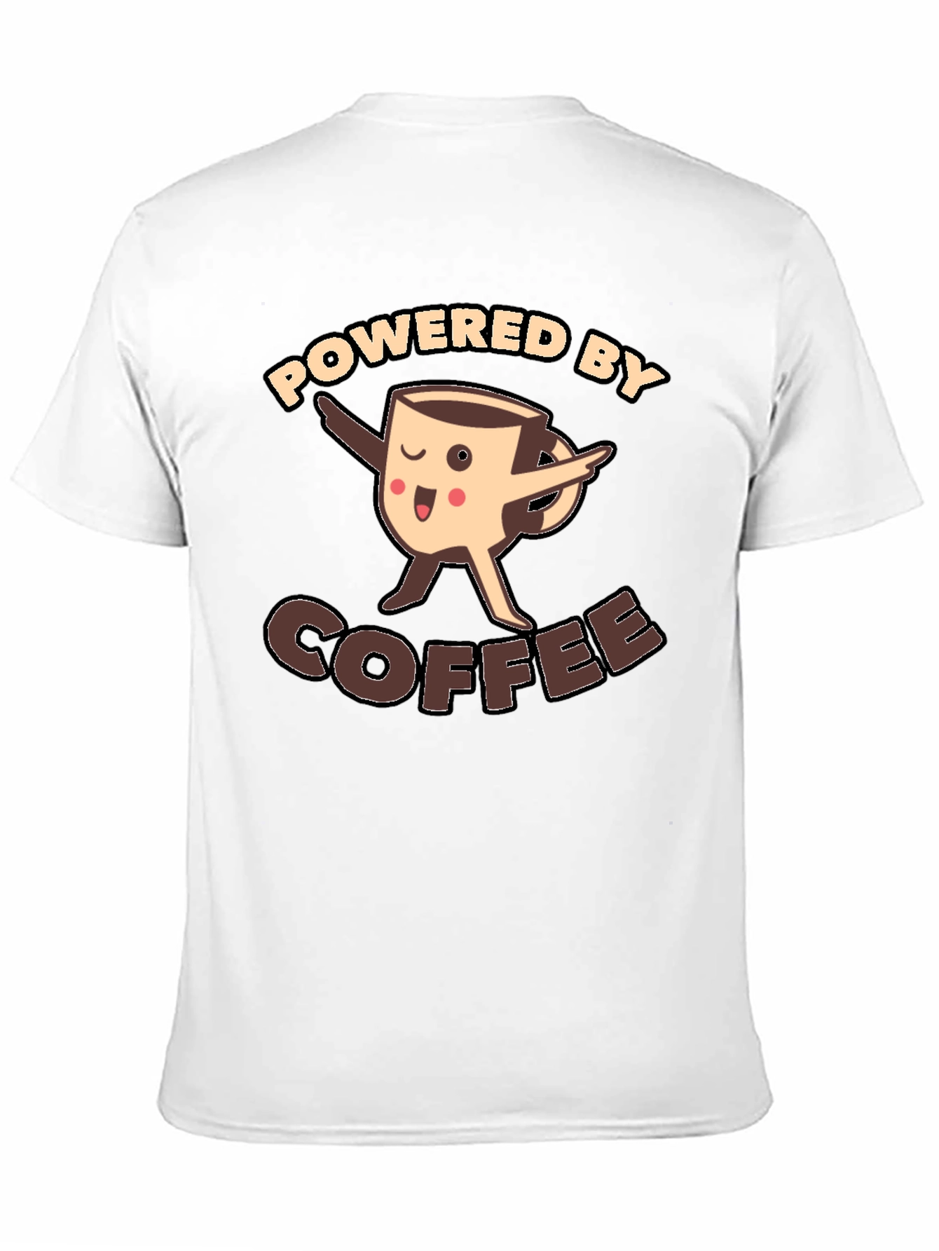 Black Powered By Coffee Funny T-Shirt view 11