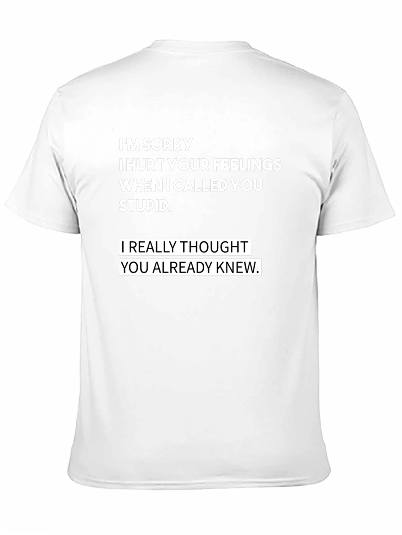 Black Funny Sarcastic T-Shirt - I'm Sorry I Hurt Your Feelings view 11