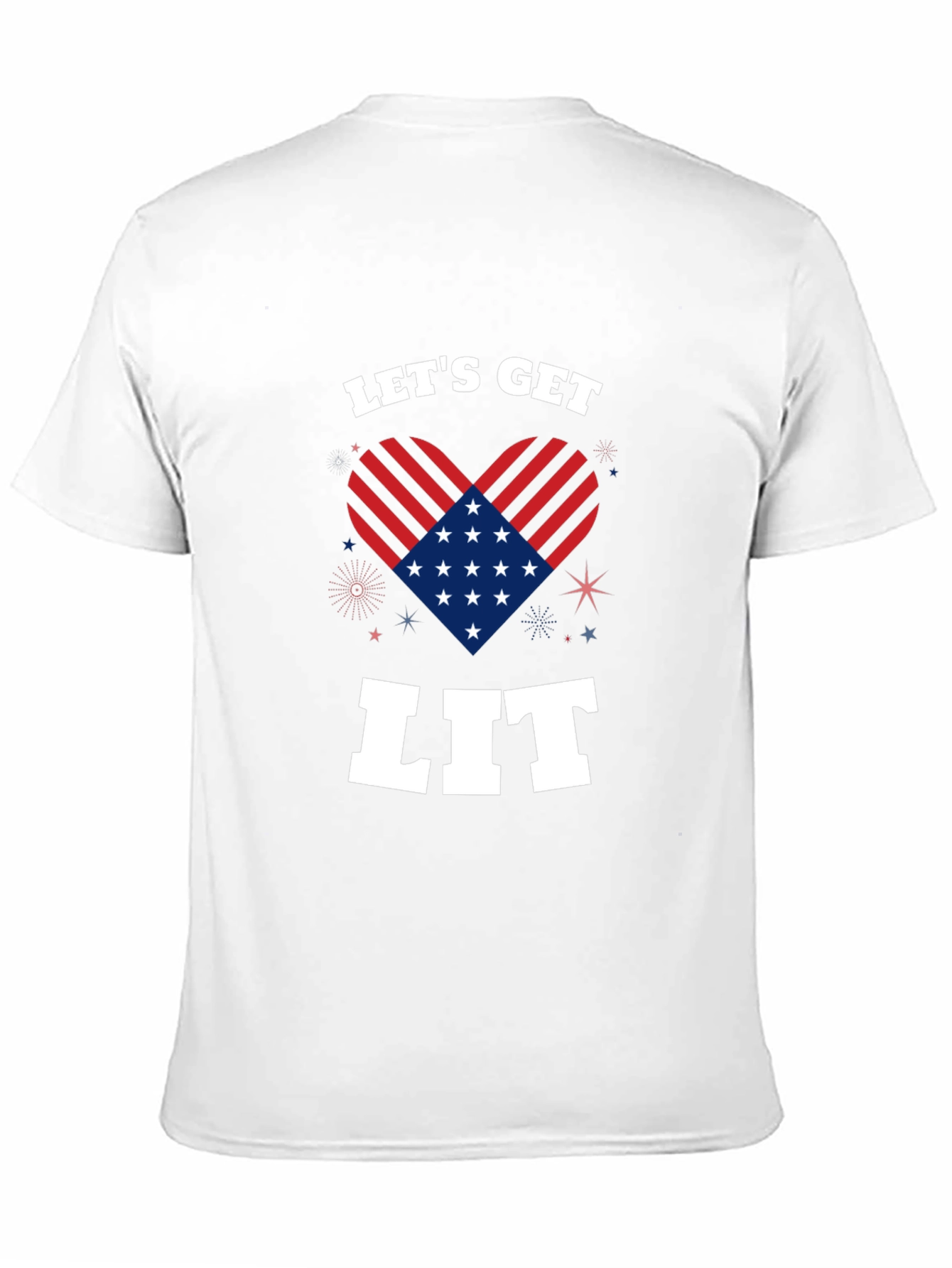 Black Let's Get Lit Patriotic Heart Graphic Tee view 11