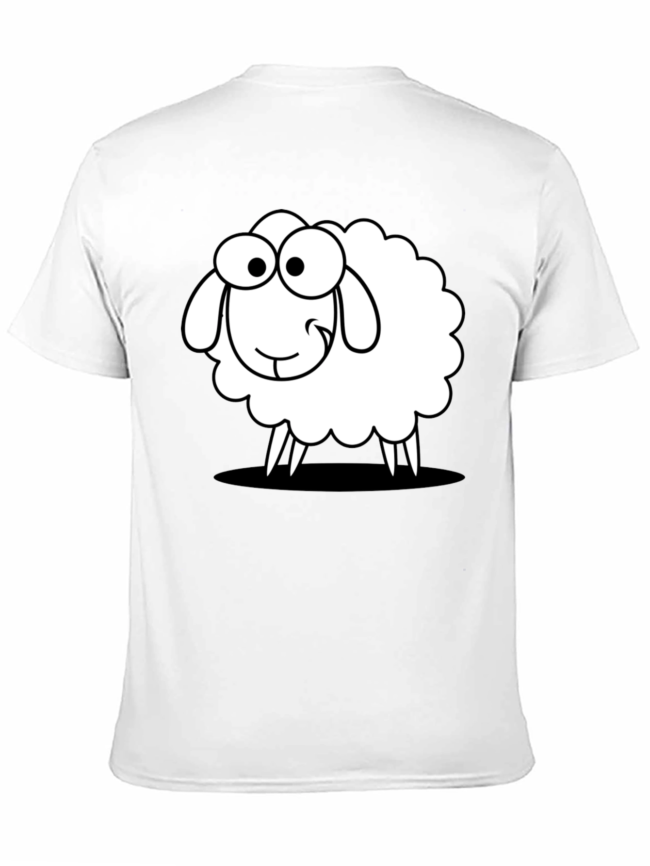 Black Funny Sheep Graphic Black T-Shirt - Unisex Cotton Tee view 11