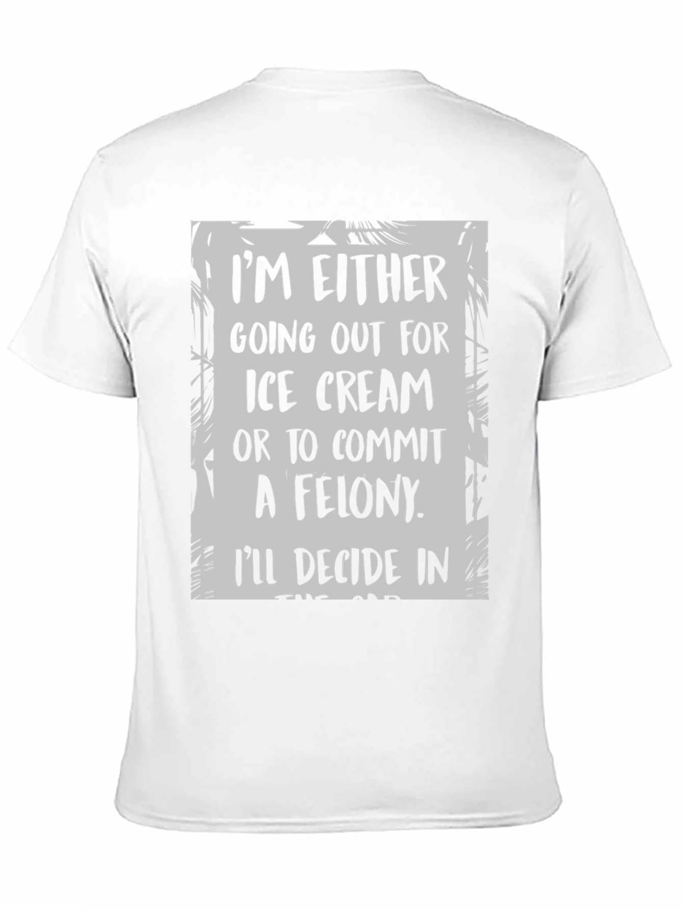 Black Funny "Ice Cream or Felony" Graphic T-Shirt view 11