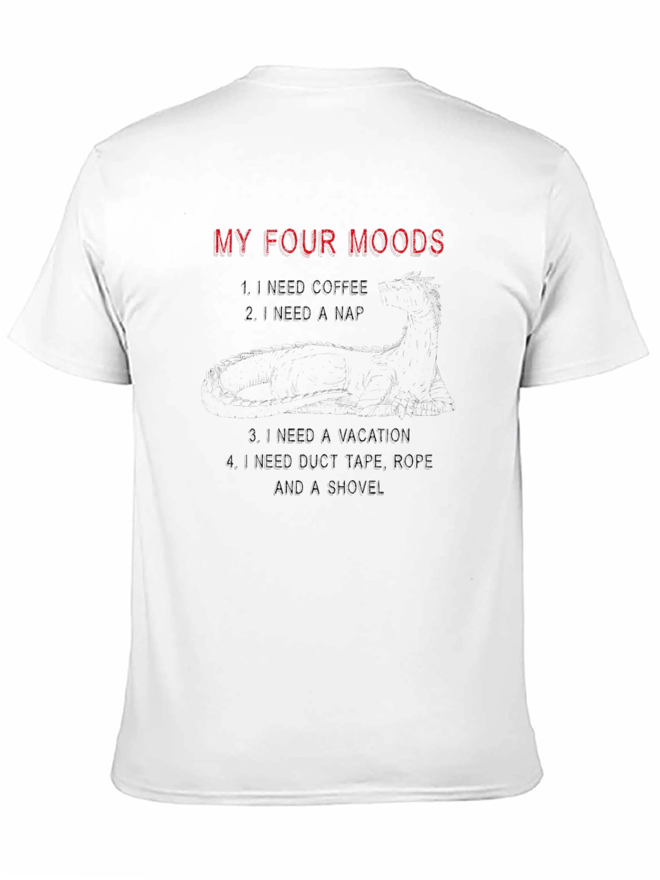 Black My Four Moods Graphic T-Shirt Funny Sarcastic Tee view 11