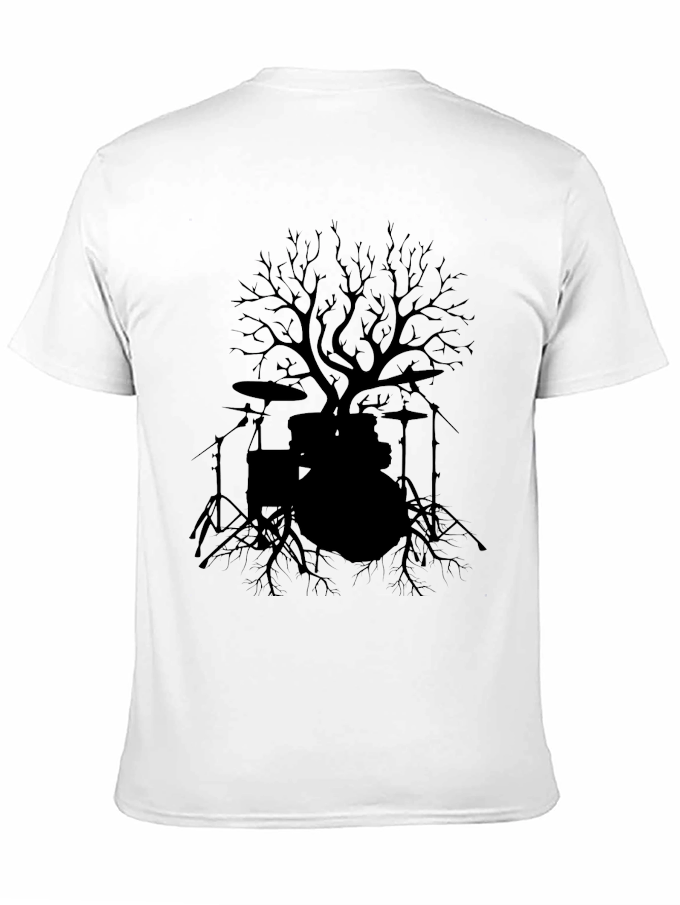 Black Drum Set Tree T-Shirt - Rock Music Tee view 11