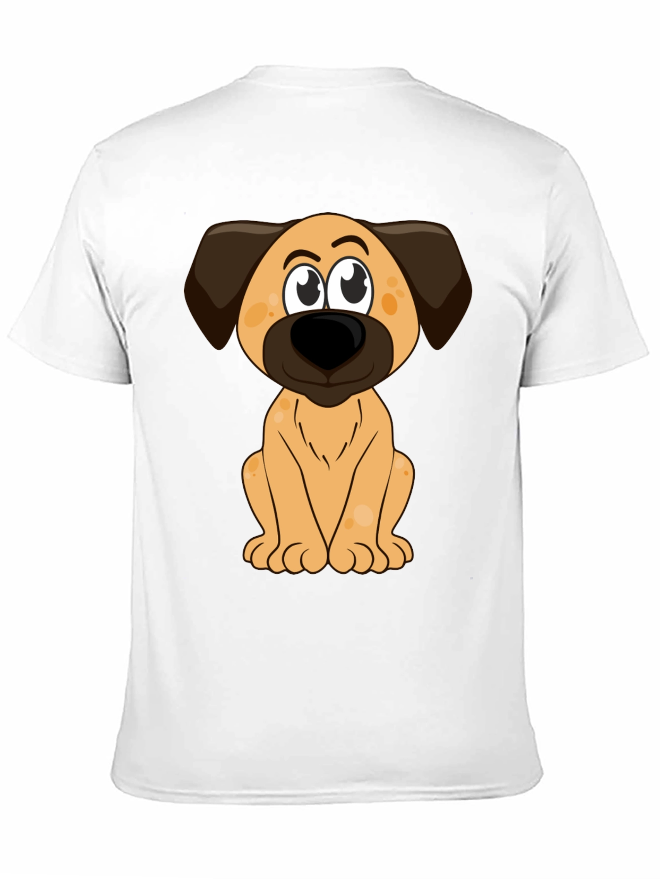 Black Cartoon Dog Print Black T-Shirt view 11