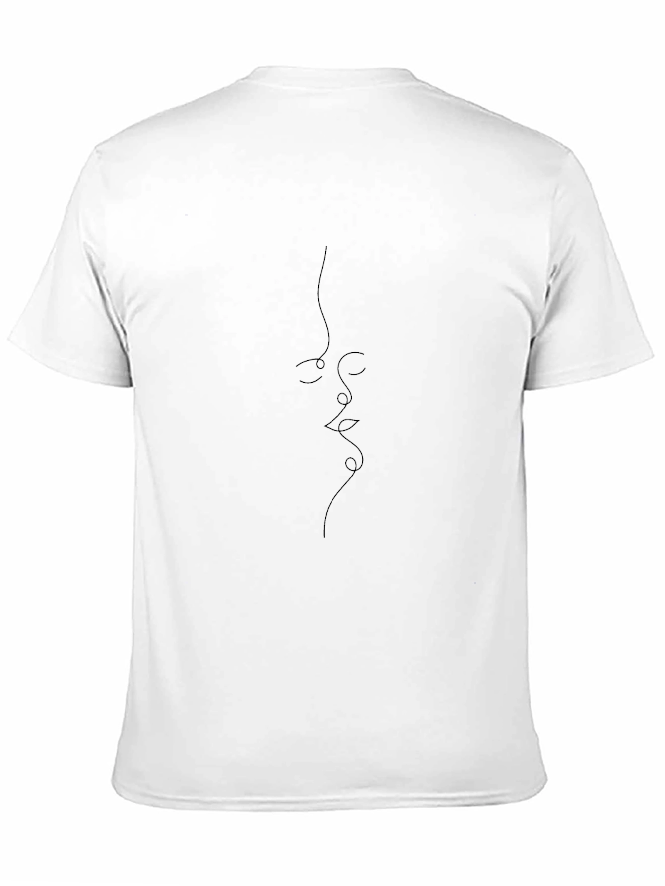 Black Minimalist Face Line Art Black T-Shirt view 11