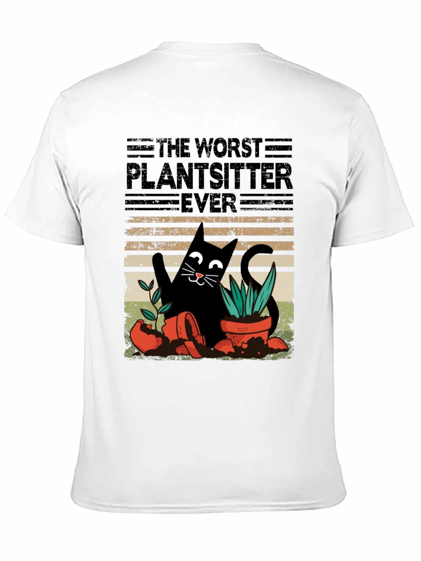 Black Worst Plantsitter Ever Cat Graphic T-Shirt view 11