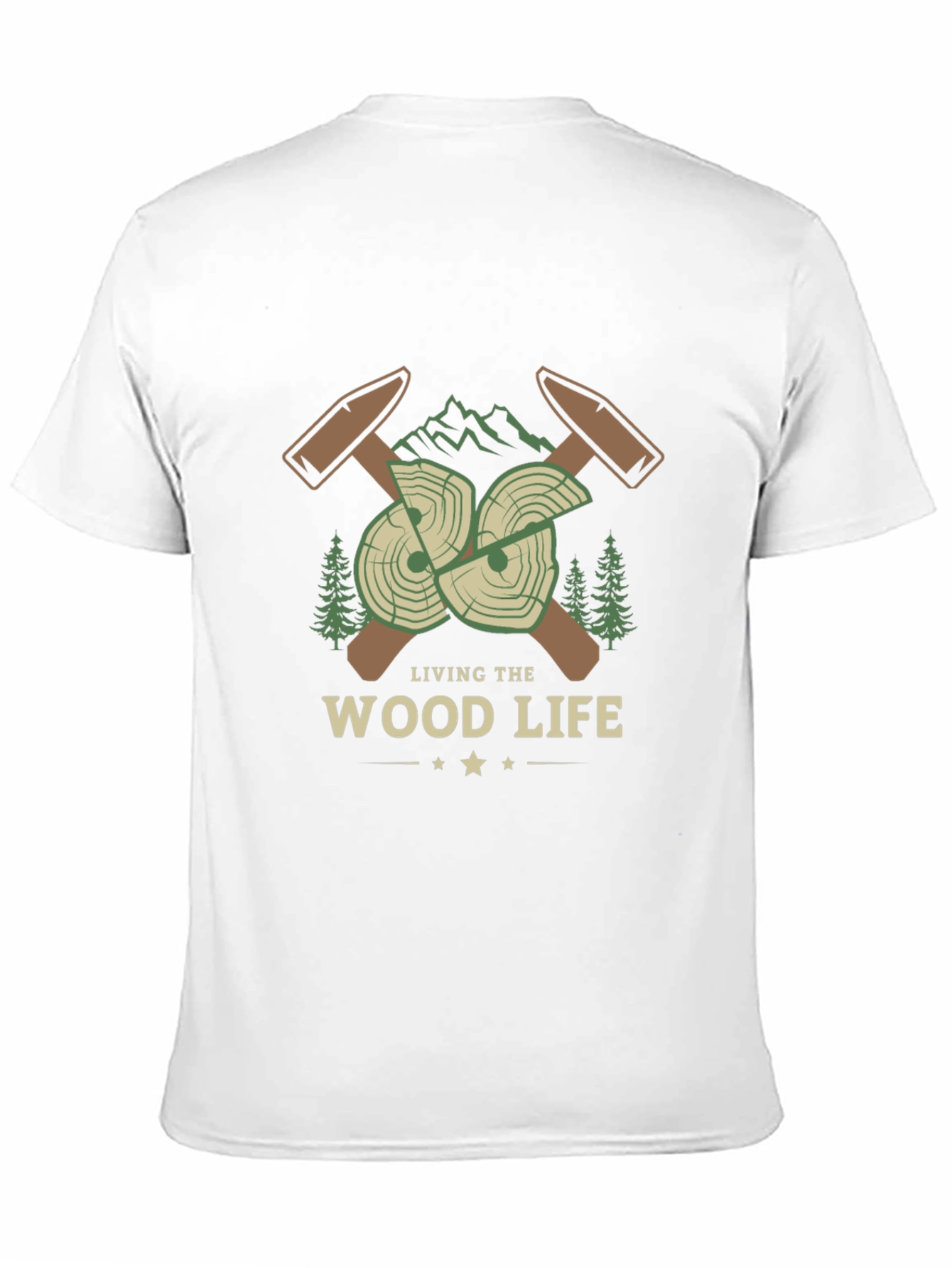 Black Living the Wood Life T-Shirt - Lumberjack Design view 11