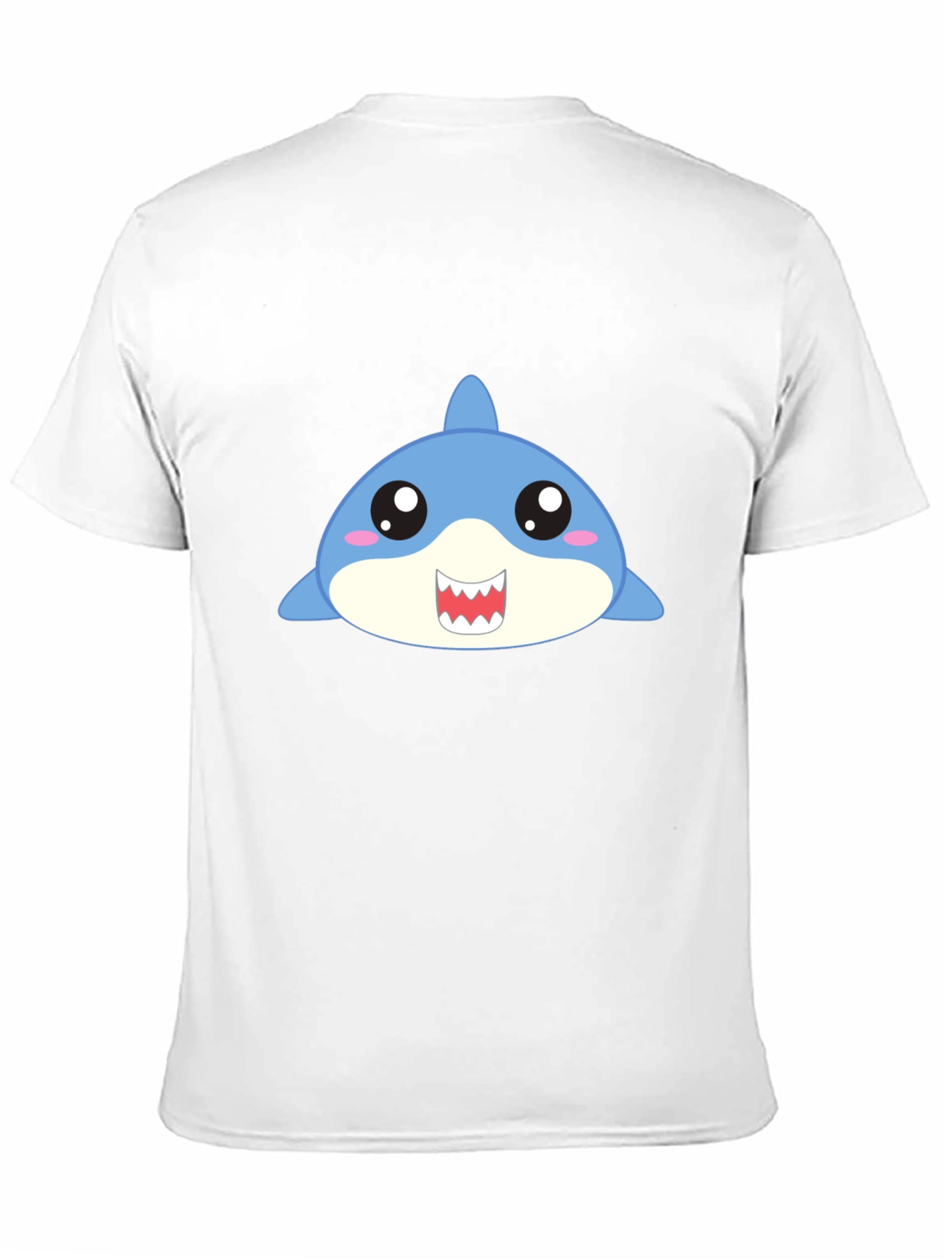 Black Cute Cartoon Shark Graphic Black T-Shirt view 11
