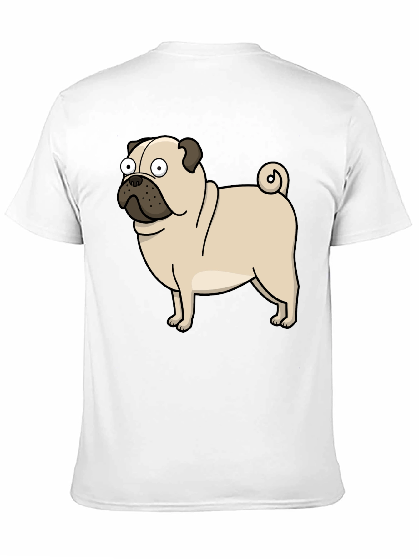 Black Cartoon Pug Graphic T-Shirt - Black view 11