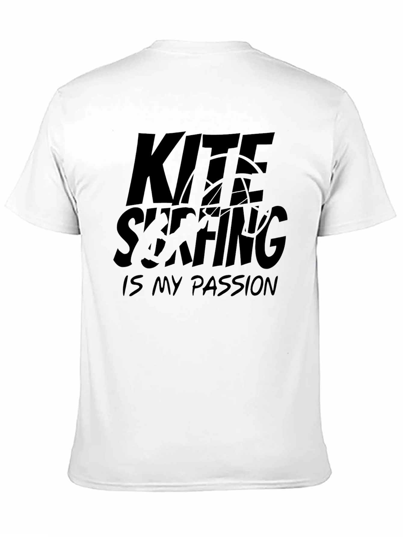 Black Kite Surfing Passion T-Shirt - Black Graphic Tee view 11