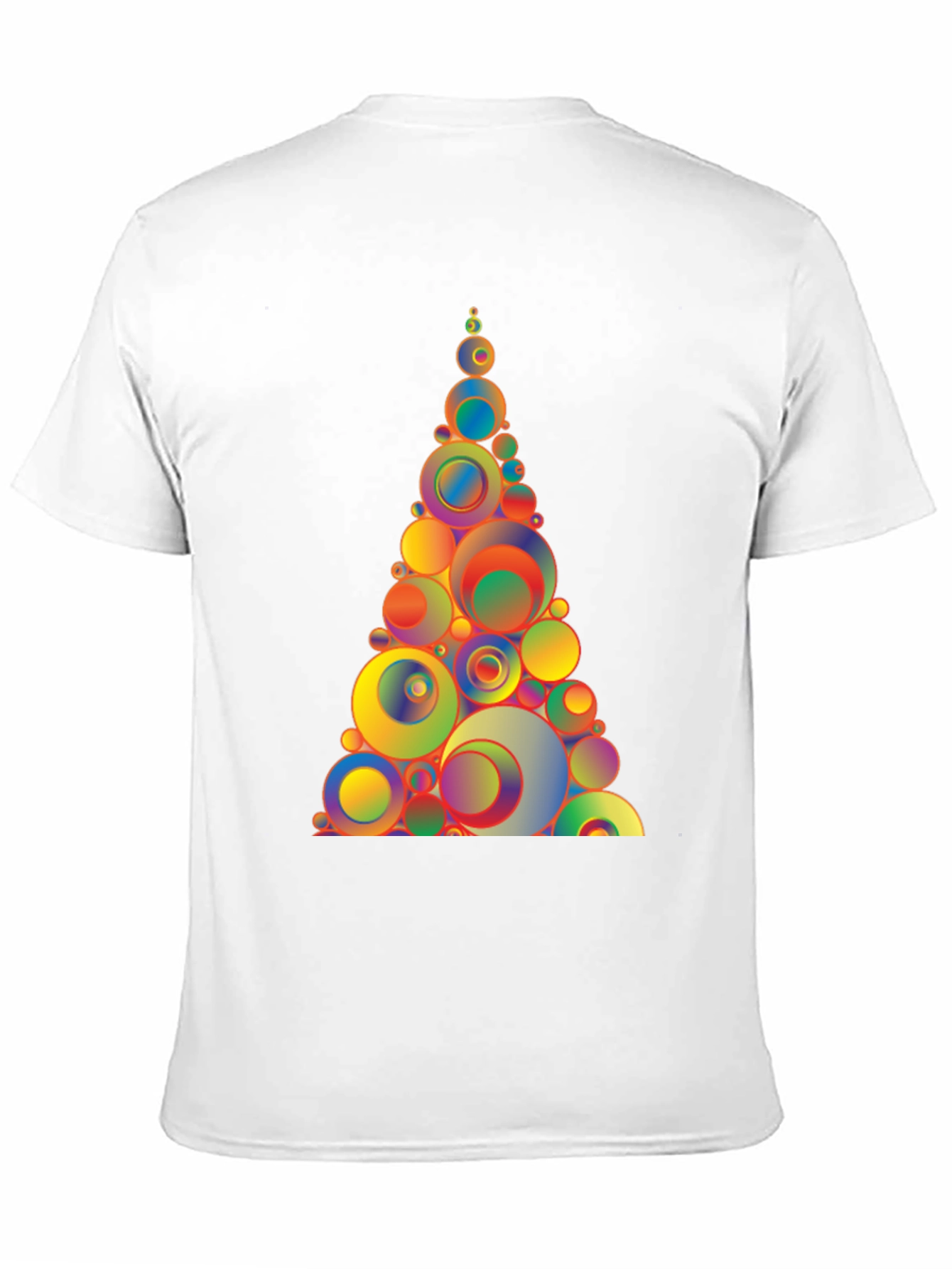 Black Colorful Circle Tree Graphic Tee - Black Cotton Blend T-Shirt view 11