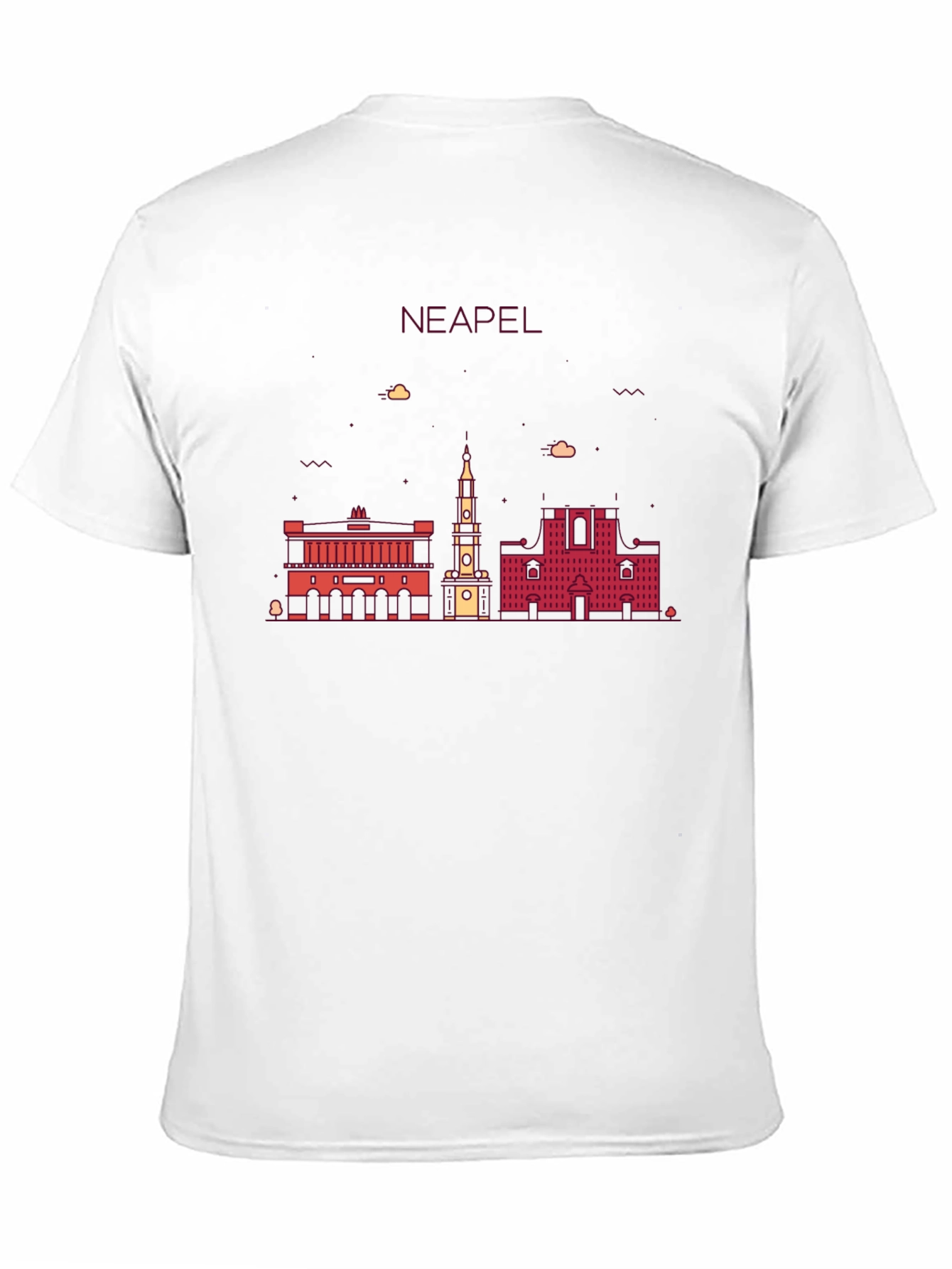 Black Neapel Skyline T-Shirt, Men's Black Graphic Tee view 11