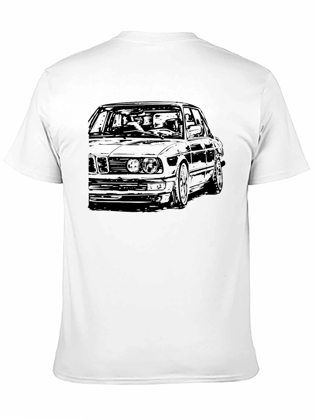 Black Classic Car Sketch Tee - Black Cotton Blend view 11