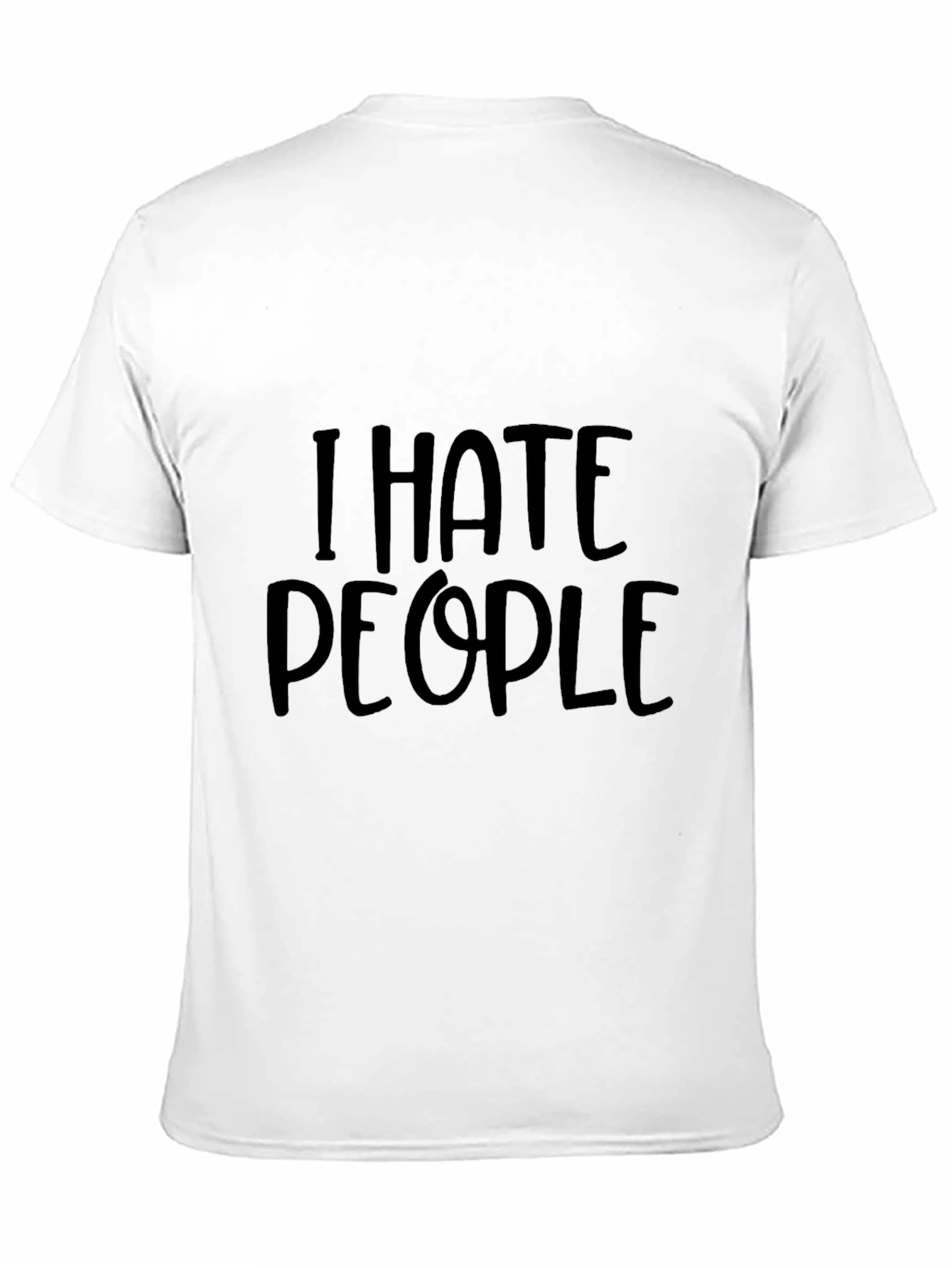 Black I Hate People Graphic Tee - Black Cotton Comfort view 11