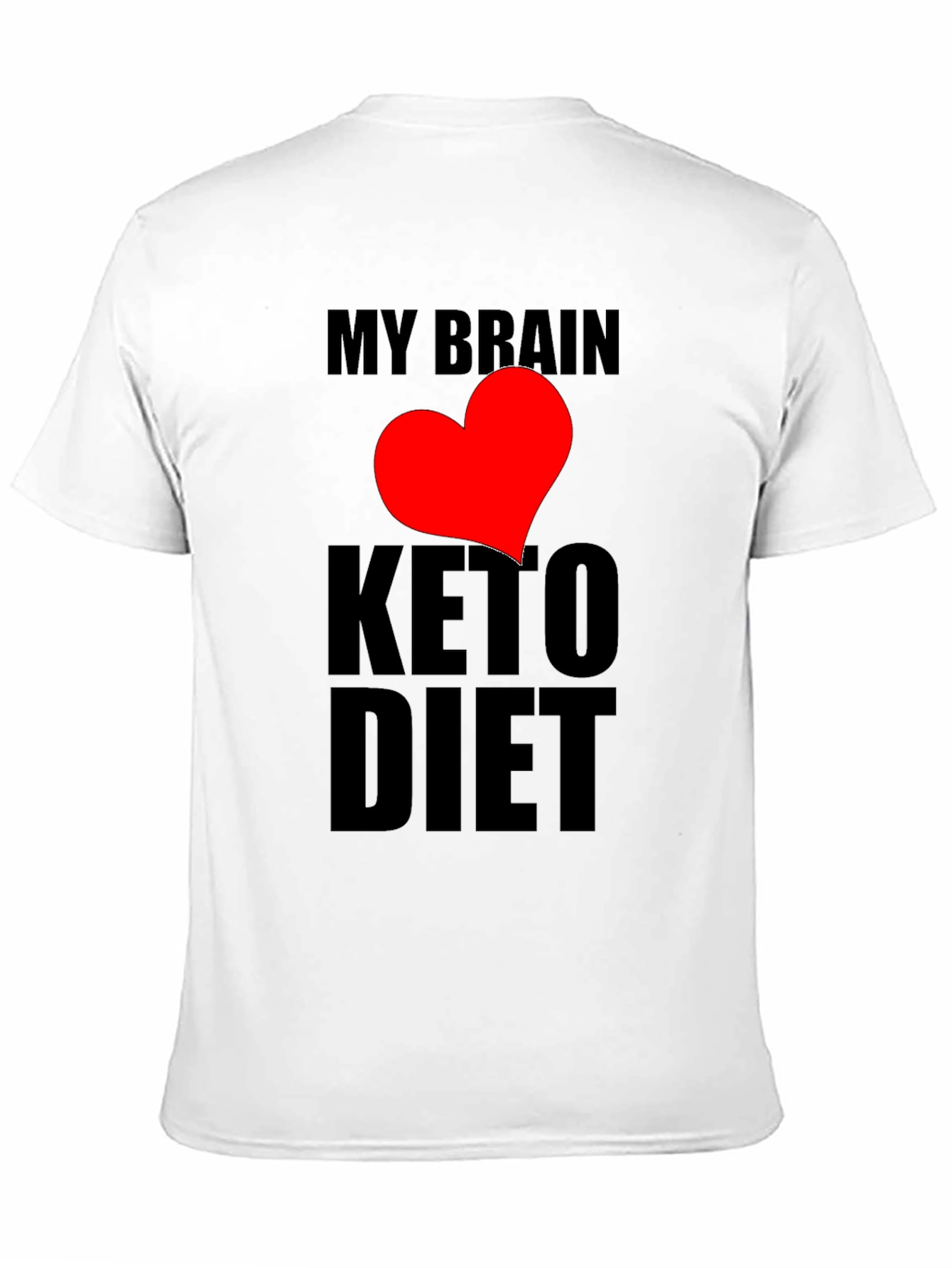Black My Brain Loves Keto Diet Black T-Shirt view 11