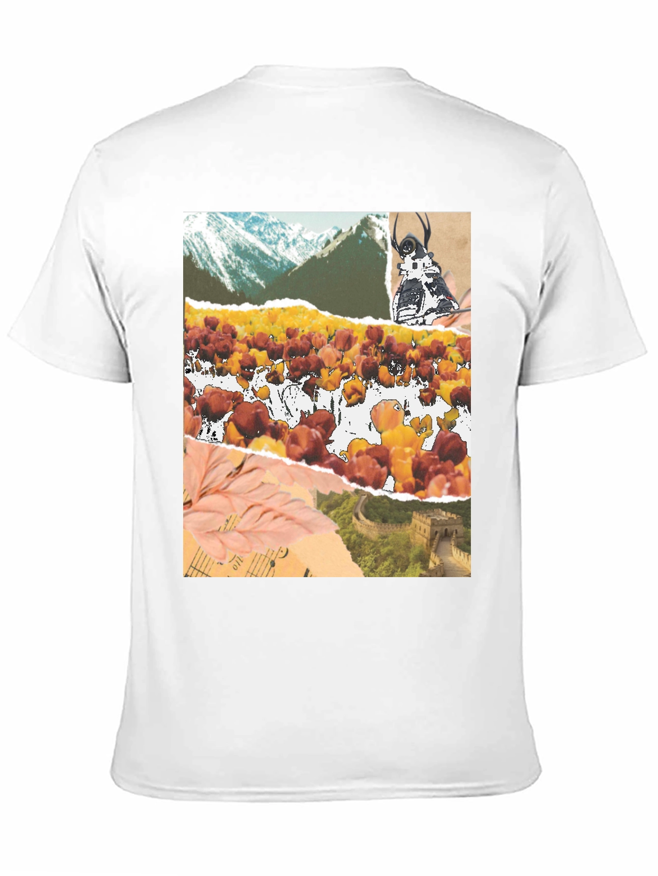 Black Collage Print Black T-Shirt view 11