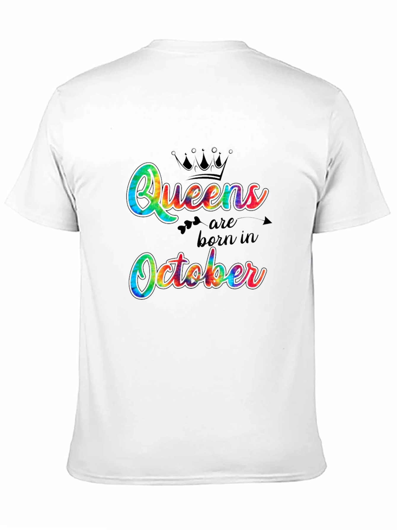 Black Queens Are Born in October Tie Dye T-Shirt view 11