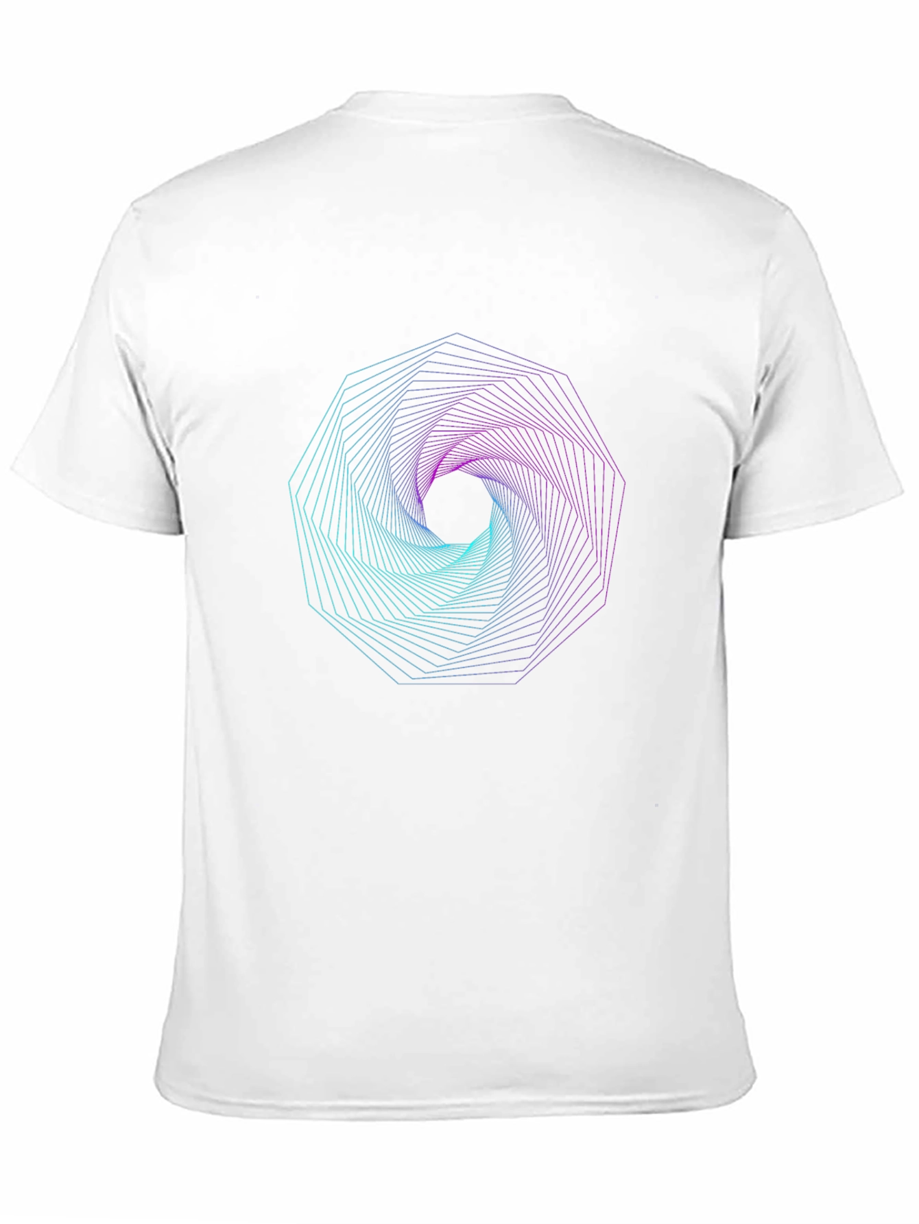 Black Geometric Vortex Graphic Print T-Shirt view 11