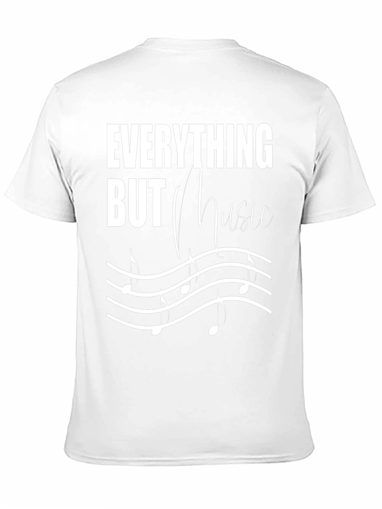Black Everything But Music Men's T-Shirt view 11