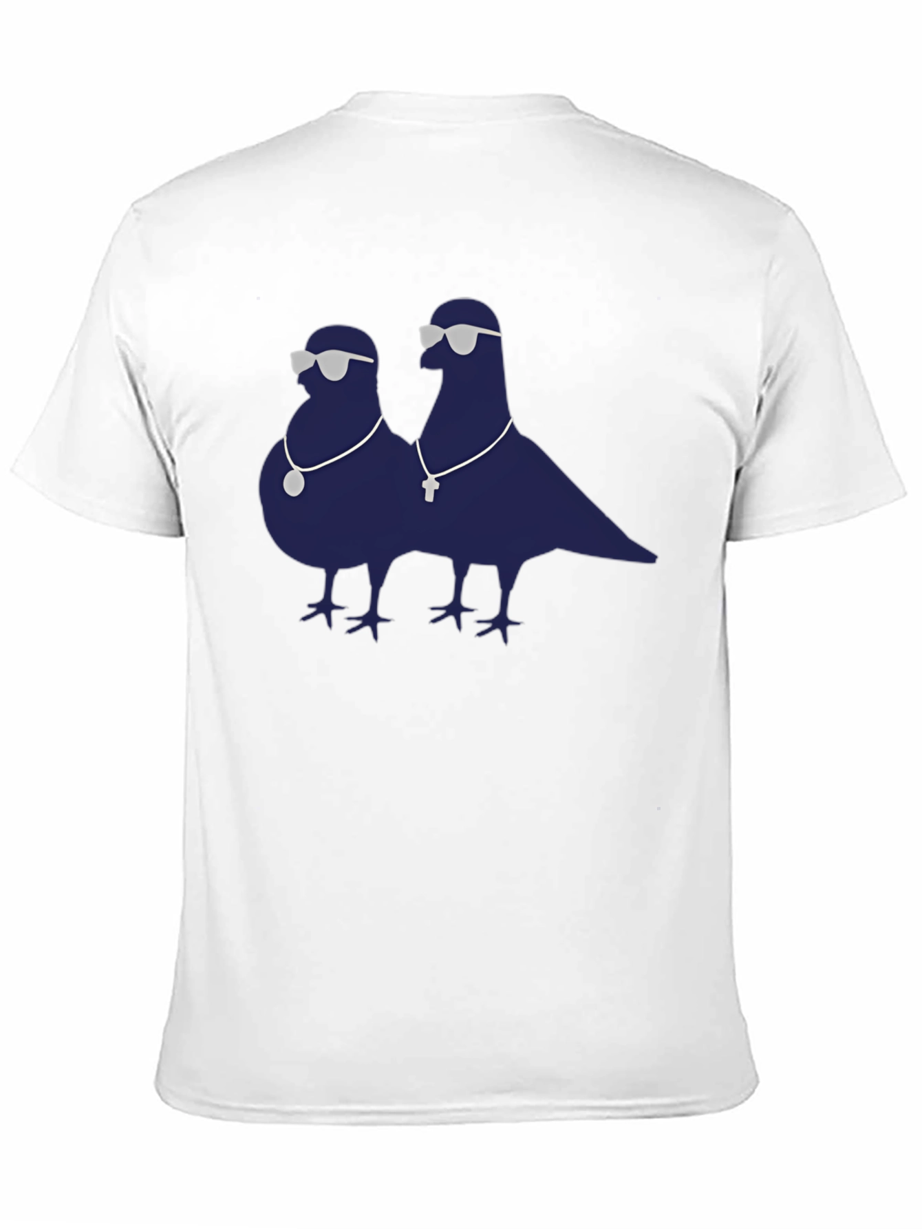 Black Cool Pigeons Graphic Tee - Black Cotton Blend T-Shirt view 11