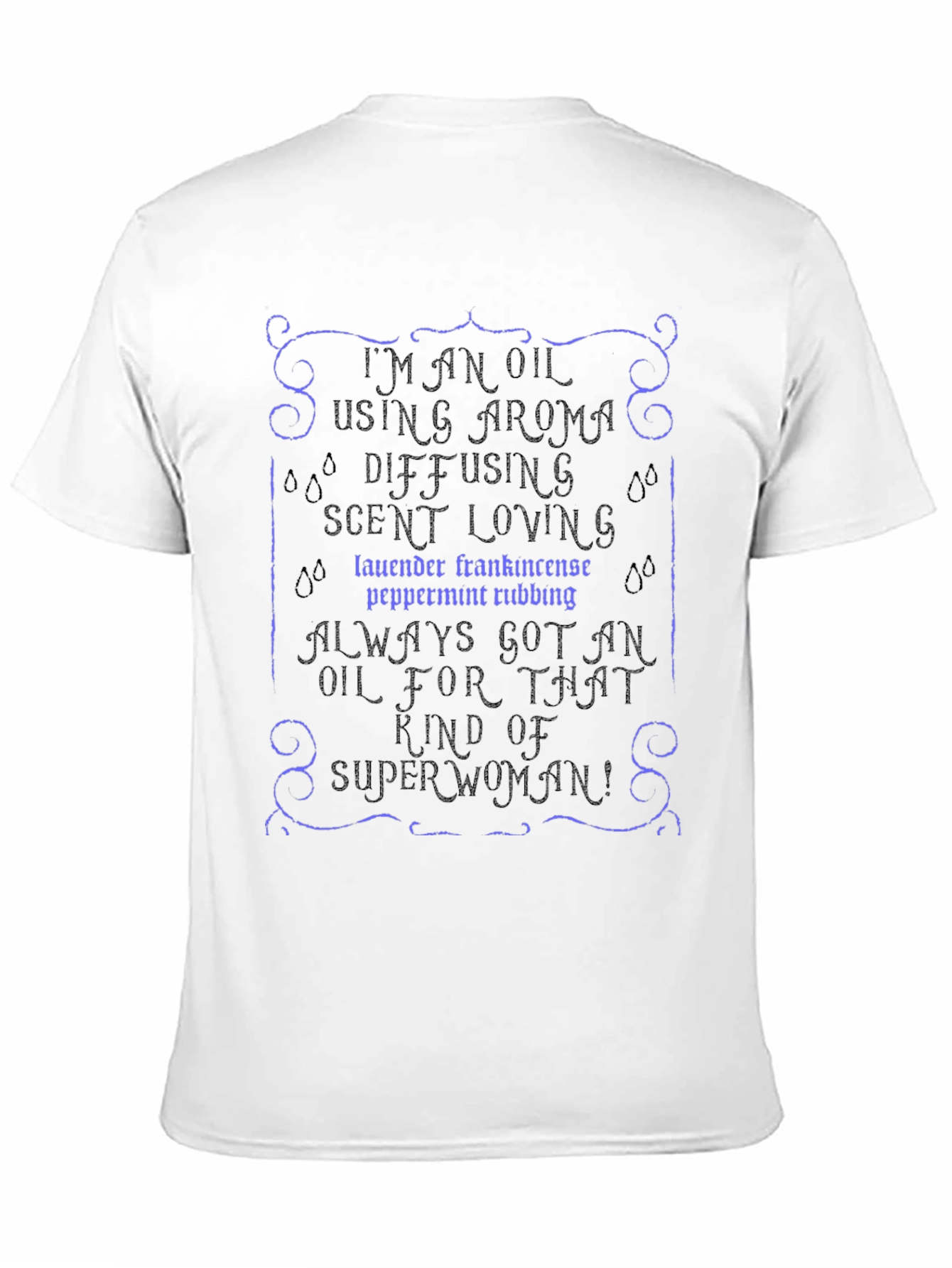 Black Essential Oil Superwoman T-Shirt - Aroma Diffusing Tee view 11