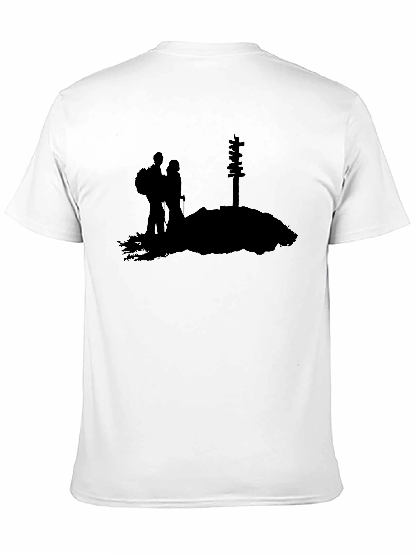 Black Hiking Couple Graphic Tee - Mountain Adventure Shirt view 11