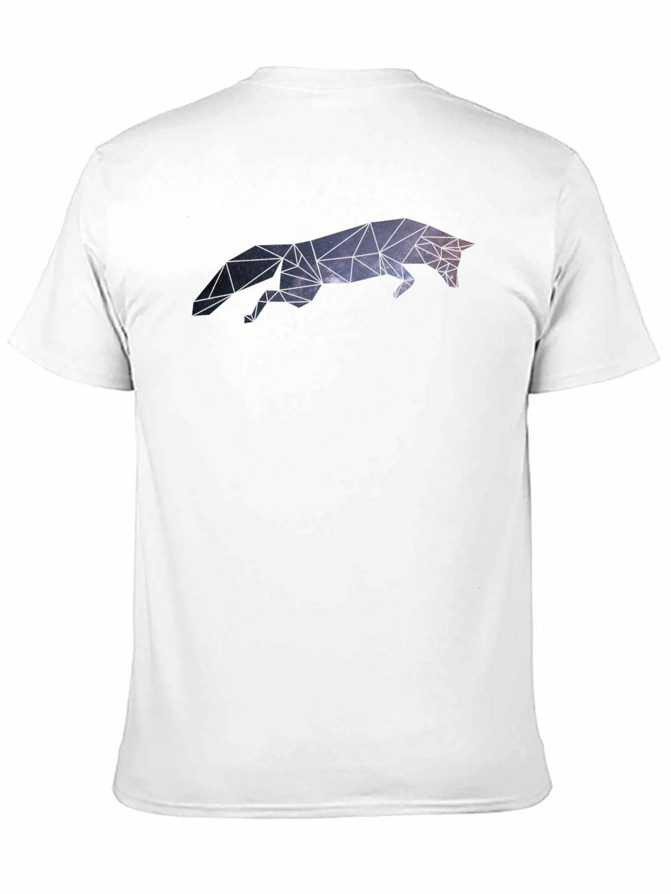 Black Geometric Galaxy Fox Black T-Shirt view 11