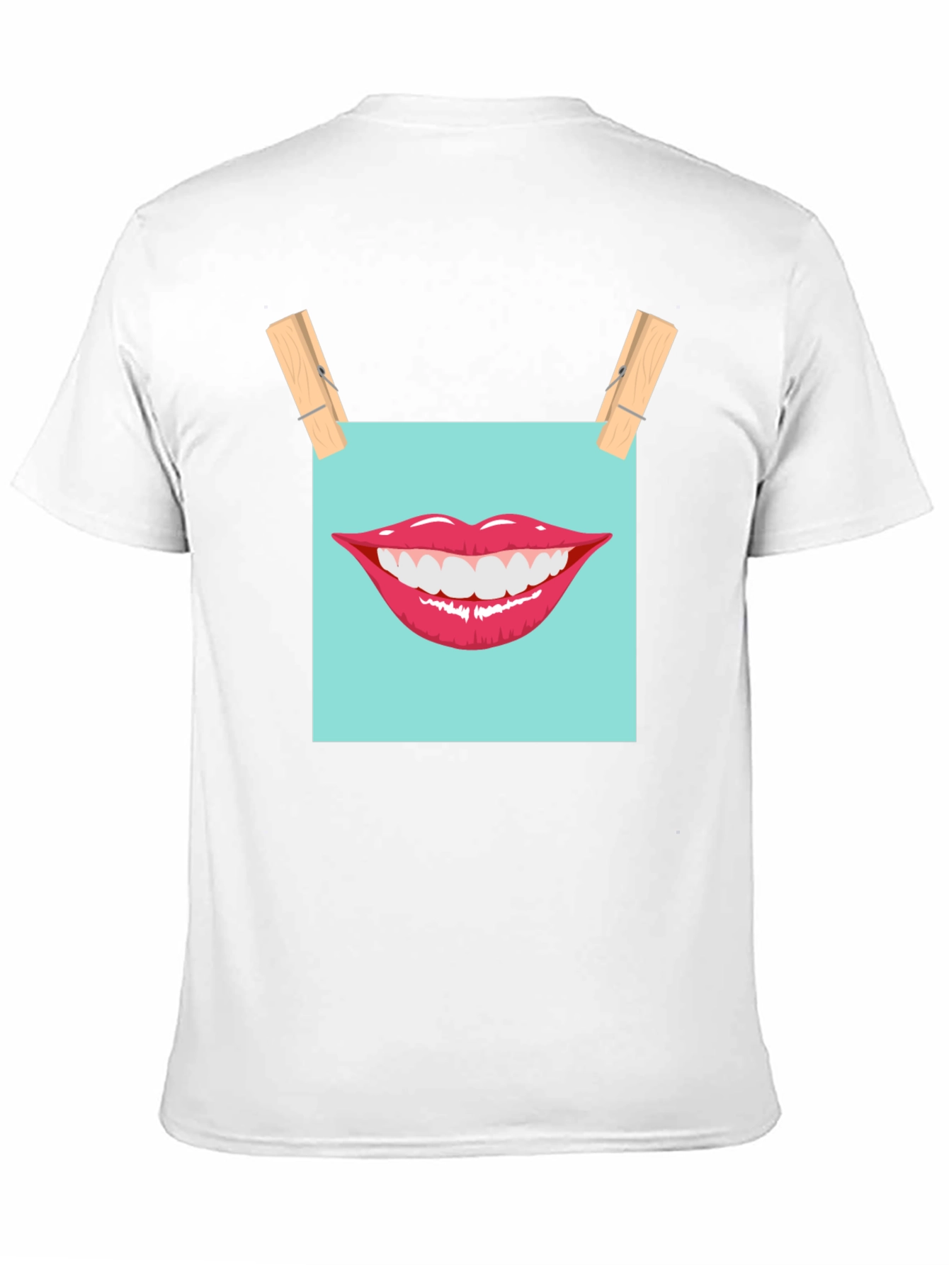 Black Smiling Lips Graphic T-Shirt - Casual Wear view 11